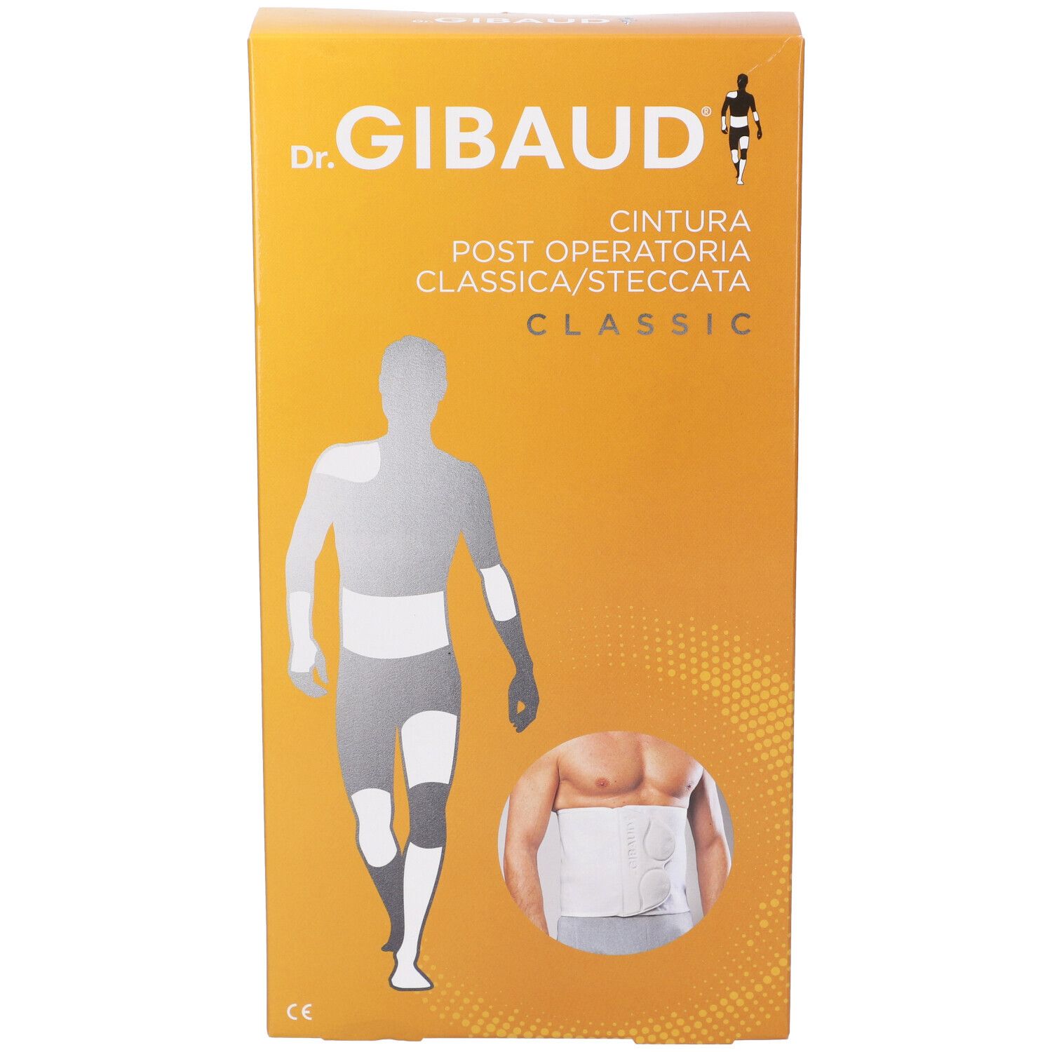 Scatola Gibaud Classic Cint Postop St4. Confezione arancione con immagine del prodotto e marchio.