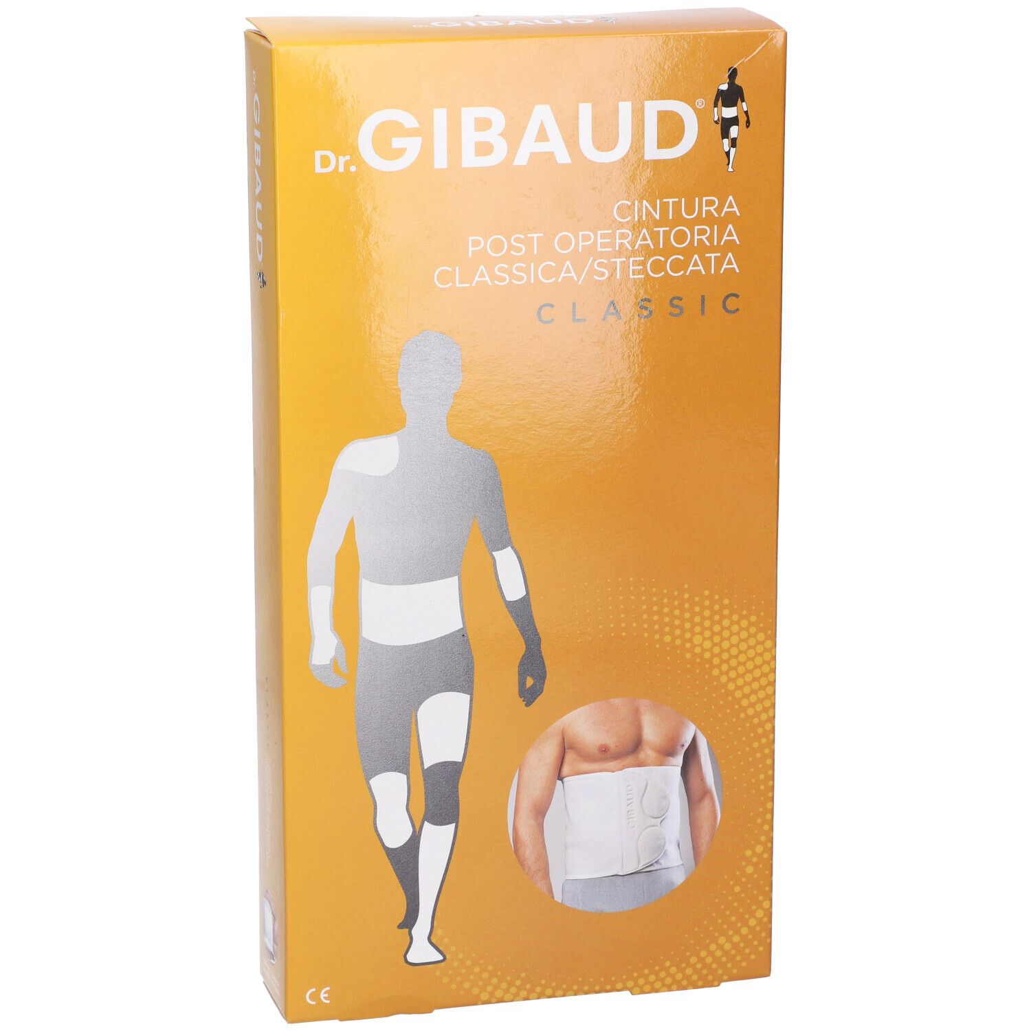 Scatola Gibaud Classic Cint Postop St4. Confezione arancione con immagine del prodotto e marchio.