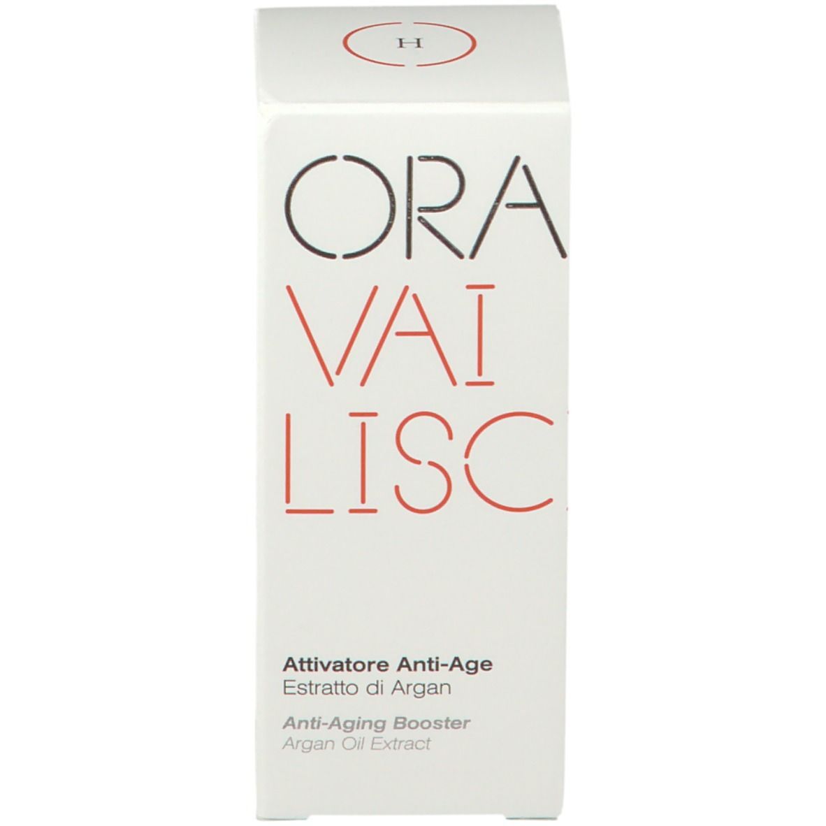 Emballage ORA Vai Lisc. Boîte blanche avec nom du produit et informations.