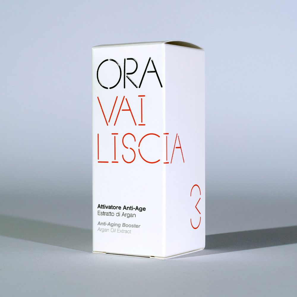 Emballage ORA Vai Lisc. Boîte blanche avec nom du produit et informations.
