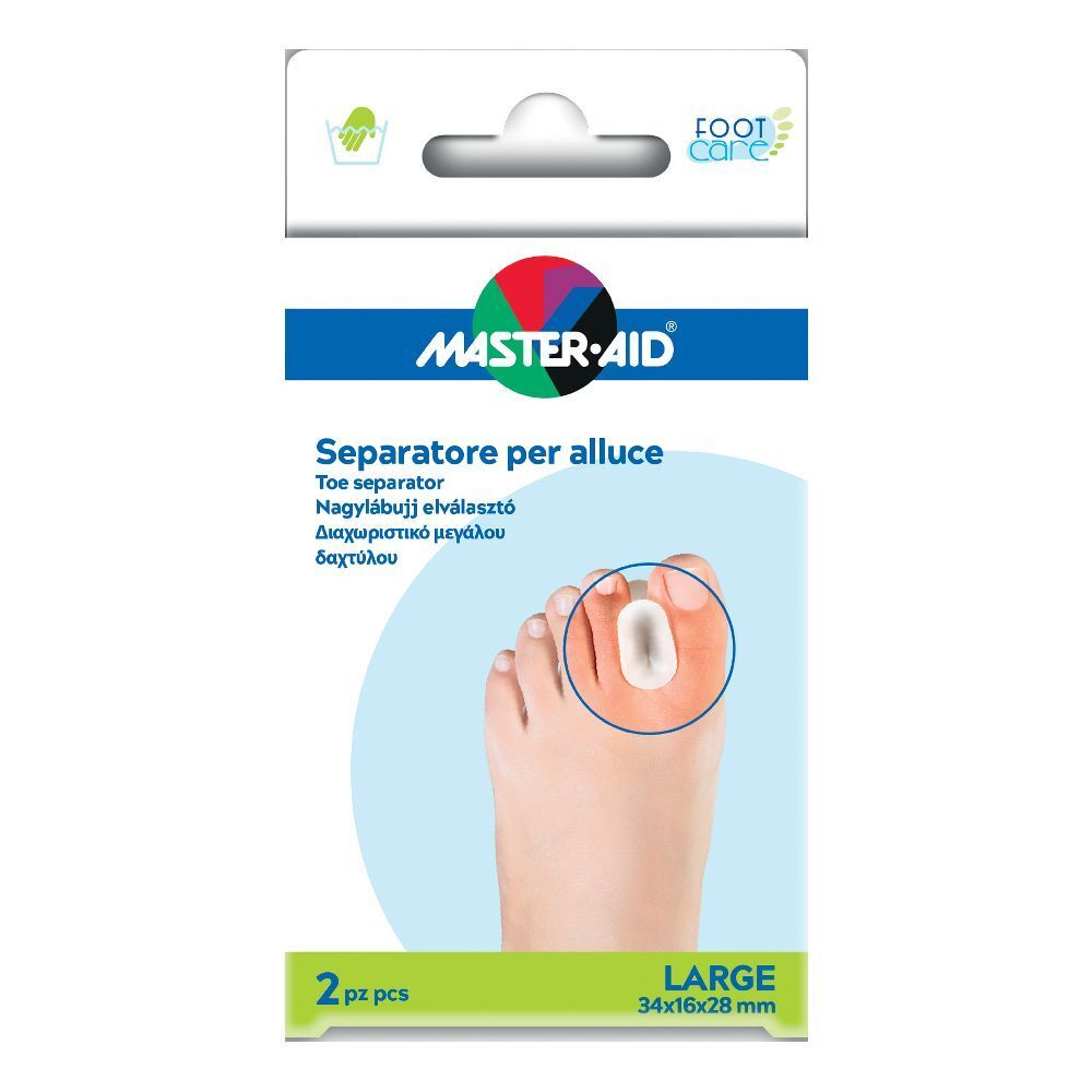 Separatore Dita In Gel Master-Aid Footcare Per Alluce Large 2 Pezzi D2