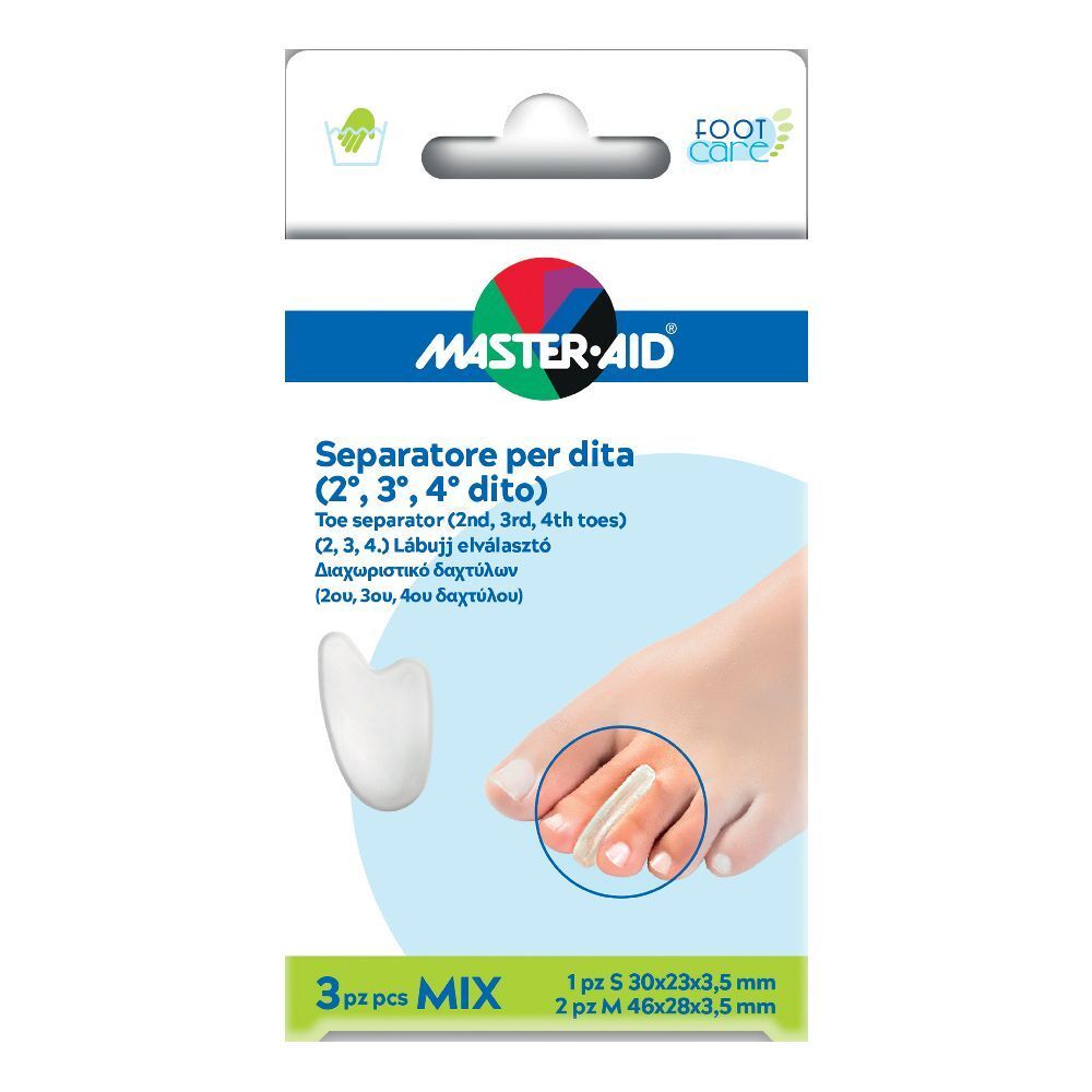 Master Aid Separatore Dita In Gel Master-Aid Footcare Mix 1 Small + 2 Medium C9 3 St Bambino