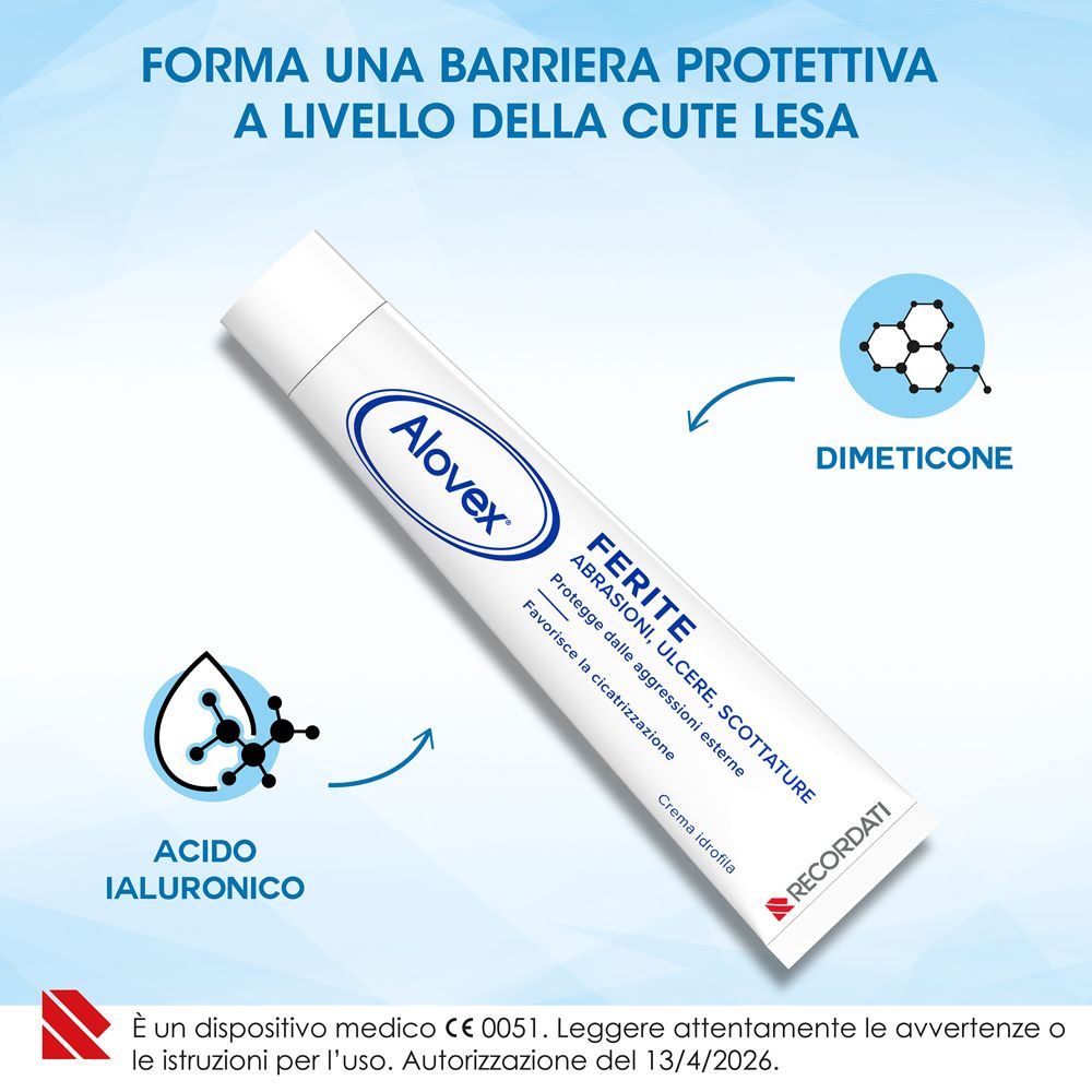 Alovex Ferite Crema Idrofila Tube mit Wirkstoffen.