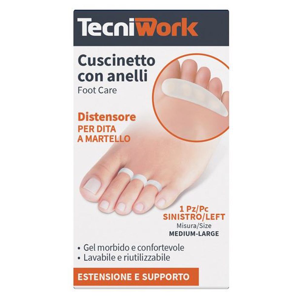 Tecniwork Cuscinetto Distensore per Dita a Martello - Piede Sinistro Misura M/L