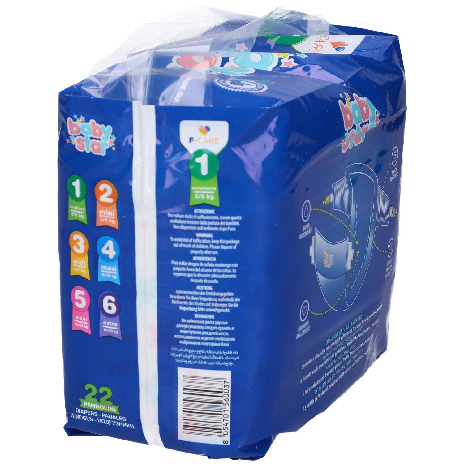 Babystar Windel 2/5kg T1 22 Stück Babystar