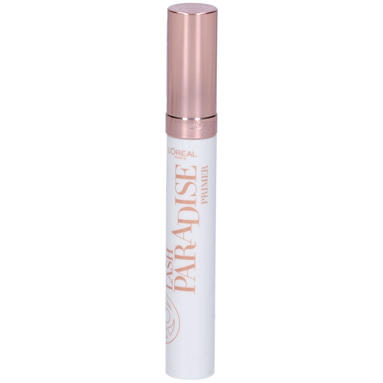 L'Oréal Lash Paradise Primer Mascara in weißer Hülse mit roségoldfarbenem Deckel.