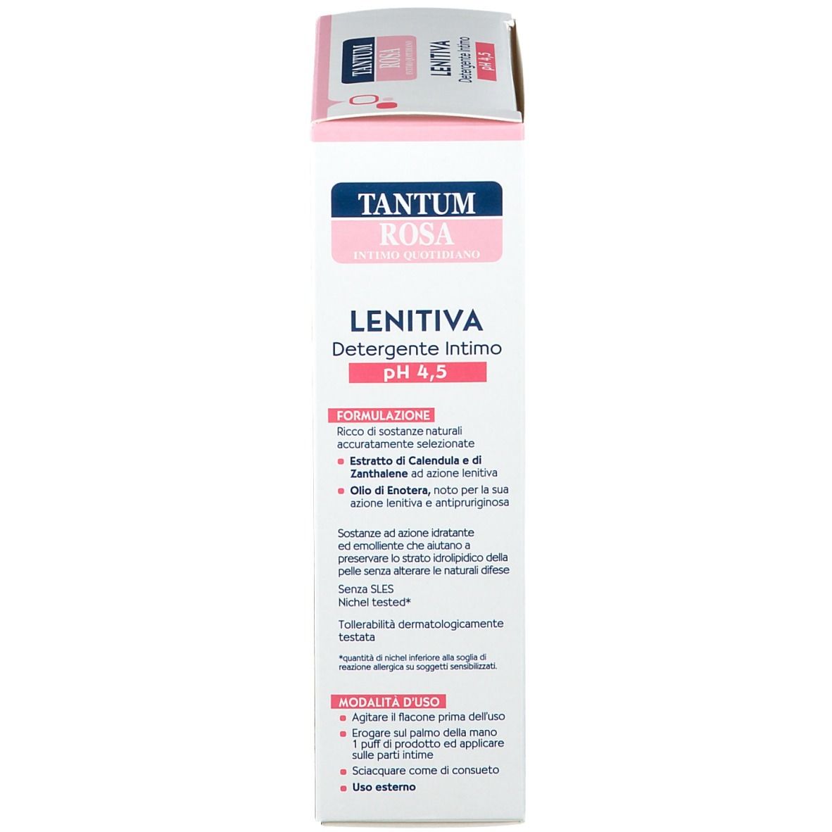 Rückseite der Verpackung. Text in italienischer Sprache. Informationen über das Produkt und seine Anwendung.