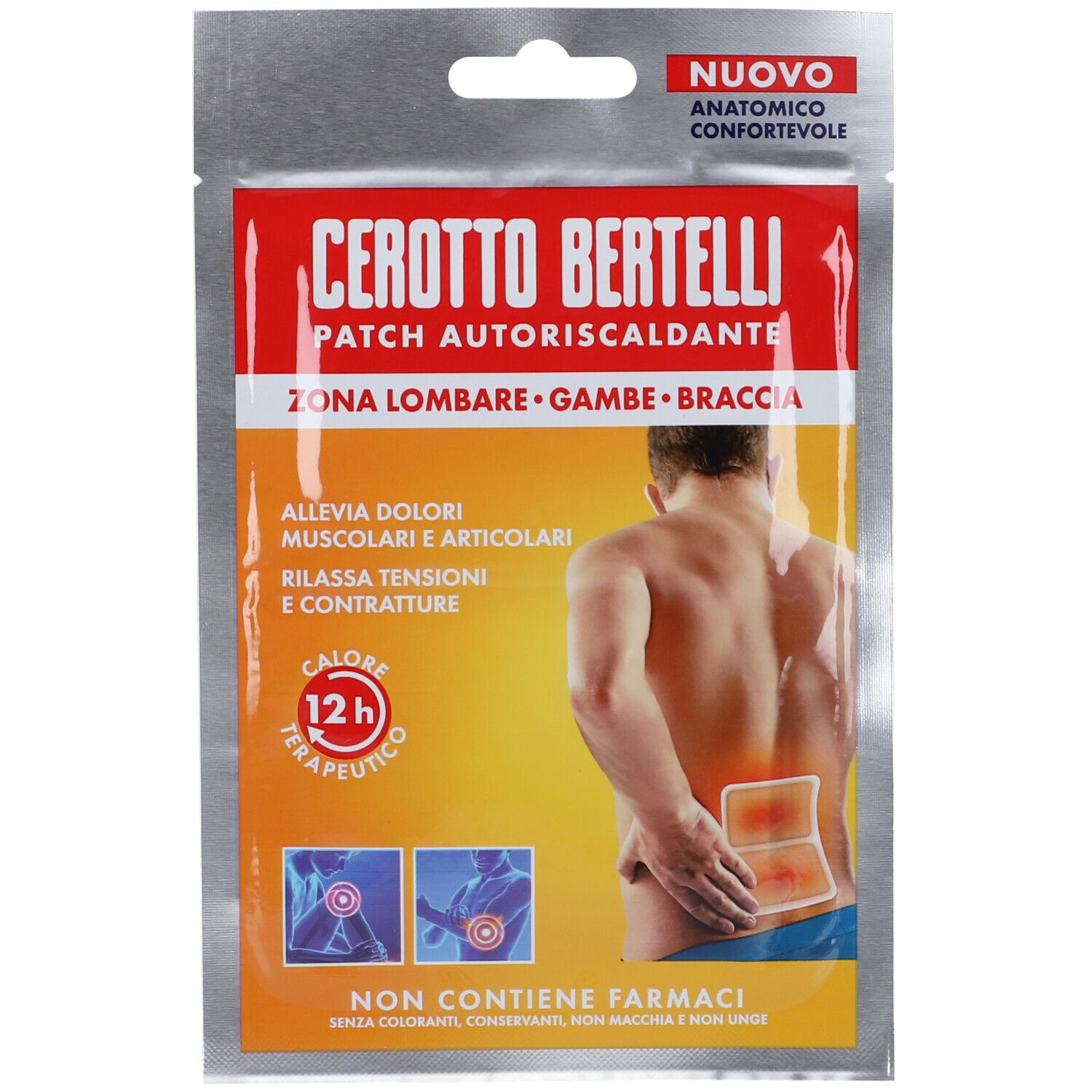 Cerotto Bertelli Patch Autoriscaldante Zona Lombare - Gambe - Braccia
