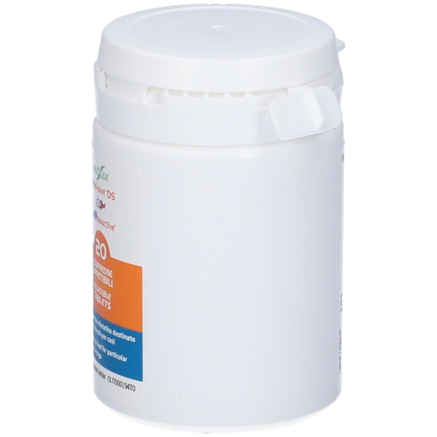 Barattolo bianco Confis Ultra. Immagine cane, Candoli, 20 compresse.