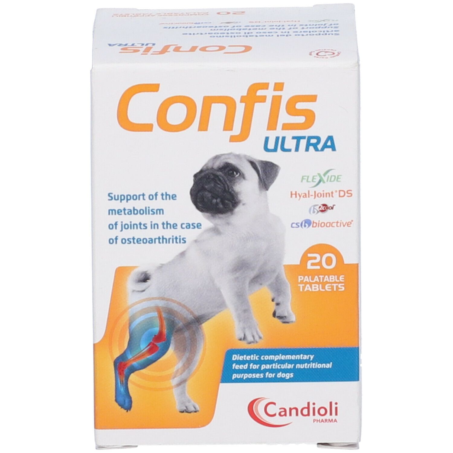 Scatola Confis Ultra. Immagine cane, 20 compresse, Candoli.