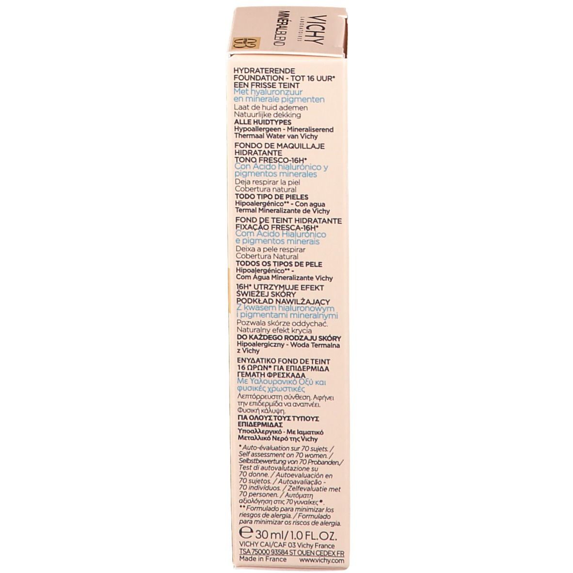 Retro della confezione con informazioni sul prodotto e ingredienti.