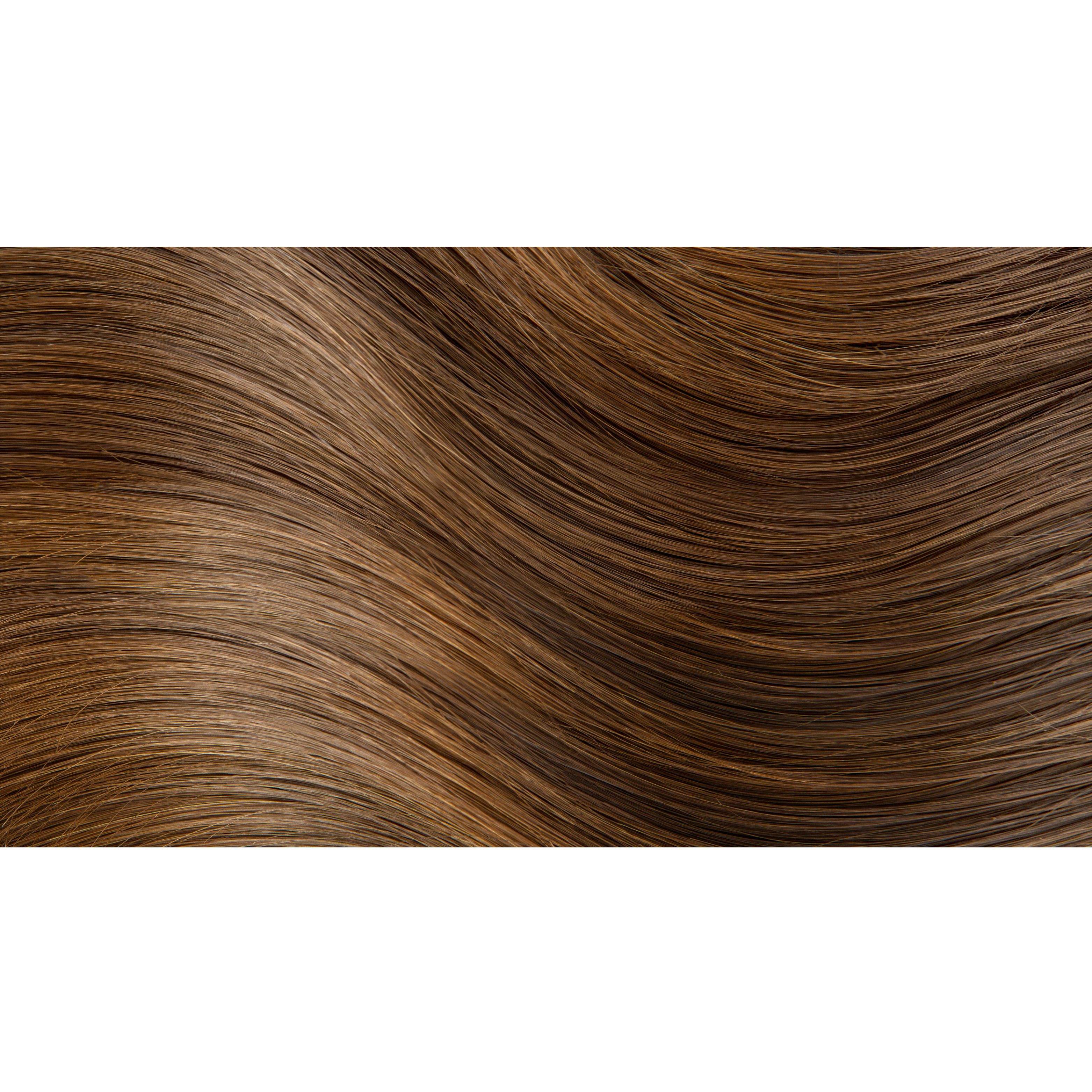 Strähnen gefärbter Haare. Farbton: Blond. Wellenförmige Anordnung. Beleuchtung von oben.