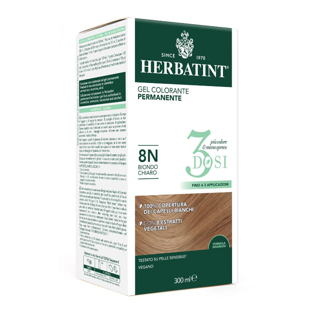 HERBATINT gel colorante permanente N. 8N Biondo Chiaro 300 ml - Immagine 8