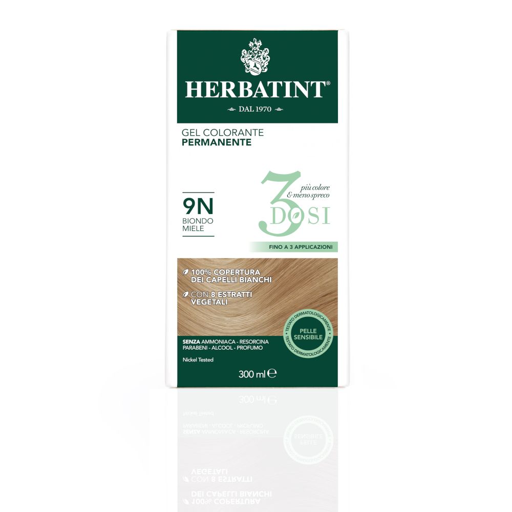 HERBATINT® 3 Dosi 9N Honigblond. Gel colorante permanente. 300 ml. Deckt graue Haare ab. Für empfindliche Haut.