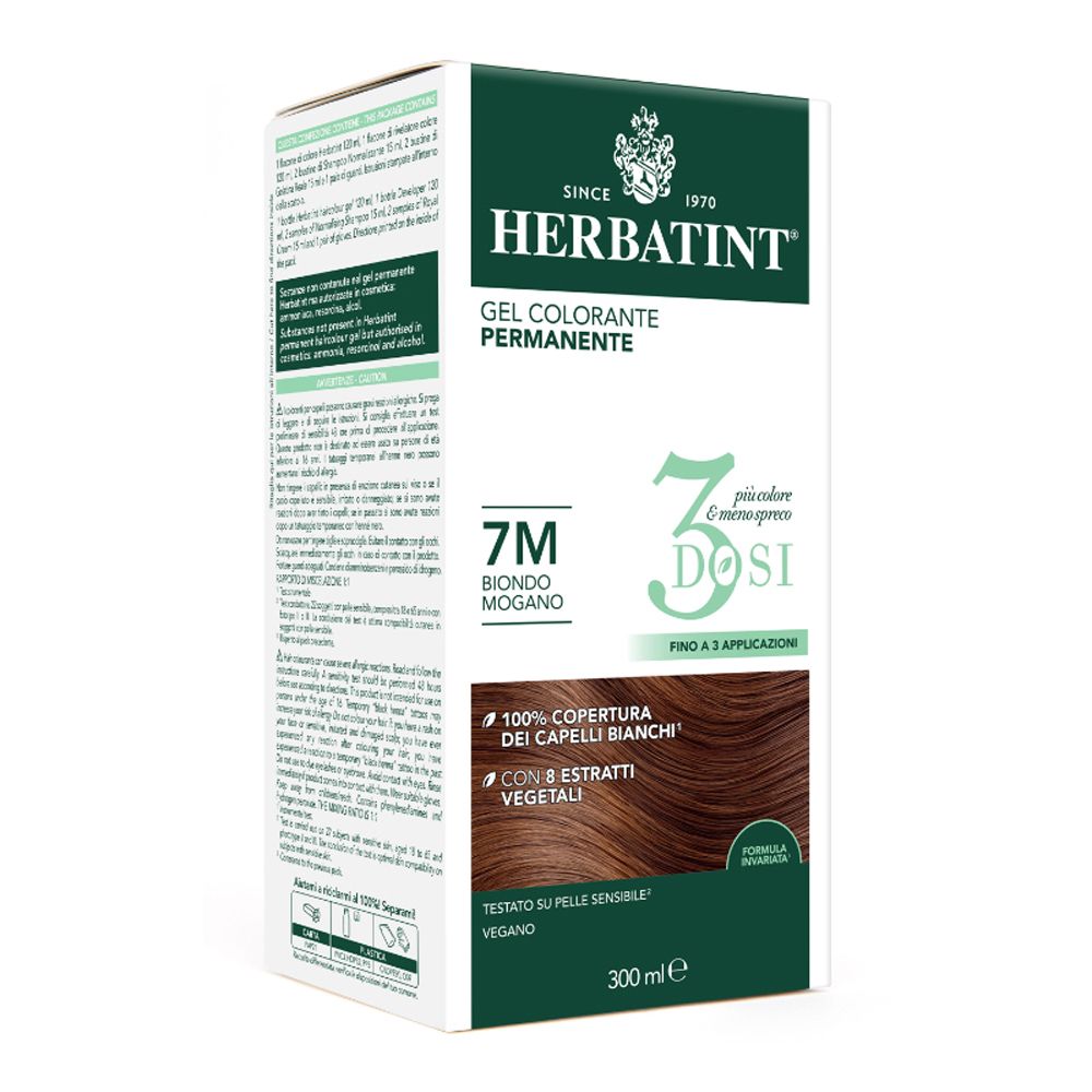 Herbatint Gel Colorante Permanente 3Dosi 7M Biondo Mogano 300 Ml