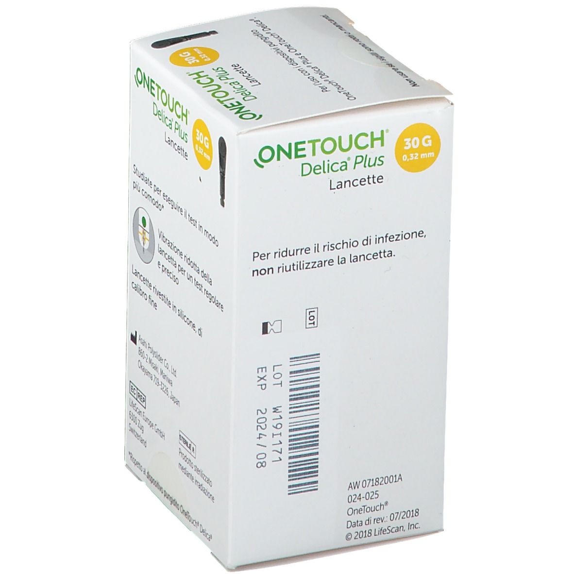 ONETOUCH Delica Plus Lanzetten, 30G, 0,32 mm. 200 sterile Lanzetten.