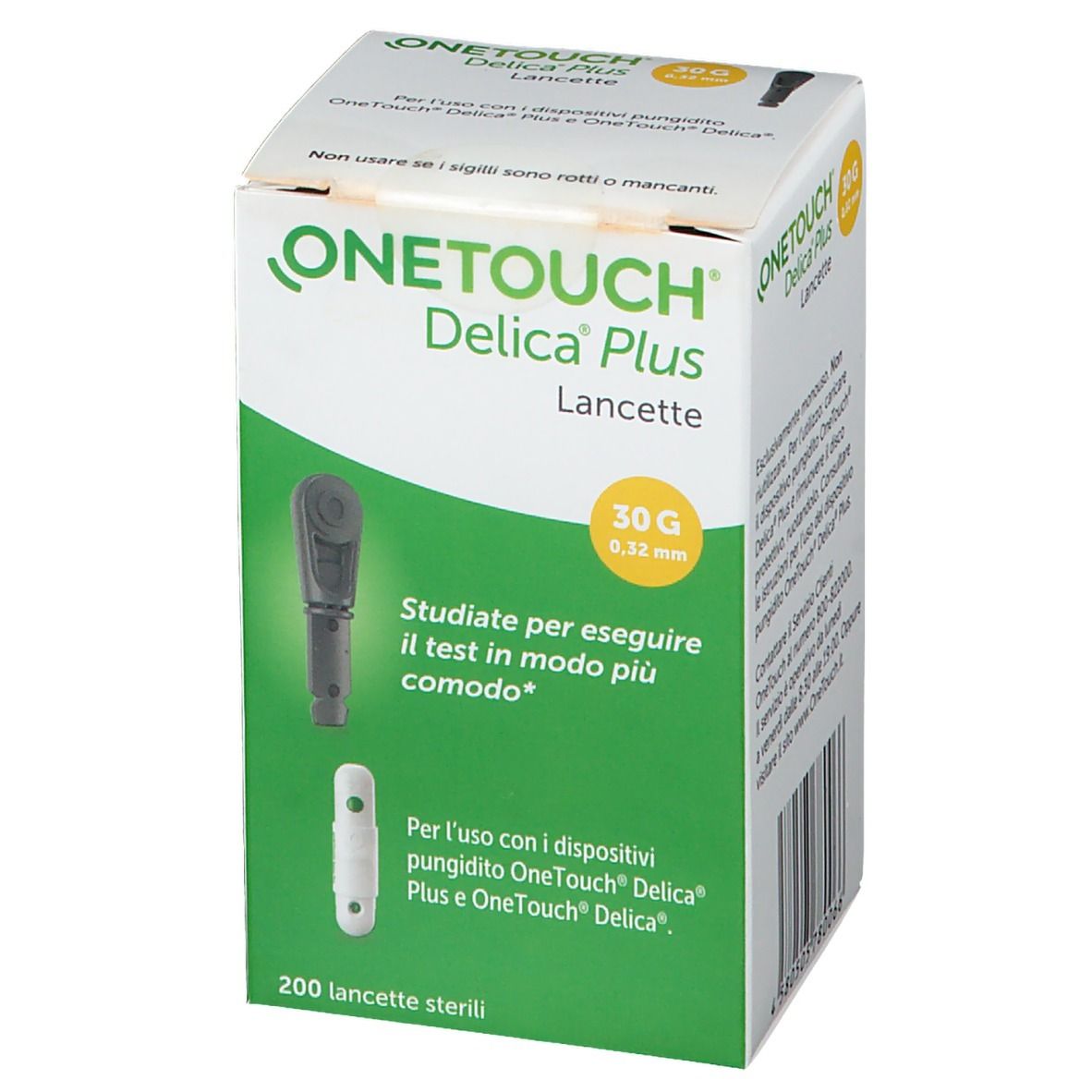 OneTouch Delica Plus Lanzetten, 30G, 0,32mm, 200 sterile Lanzetten.