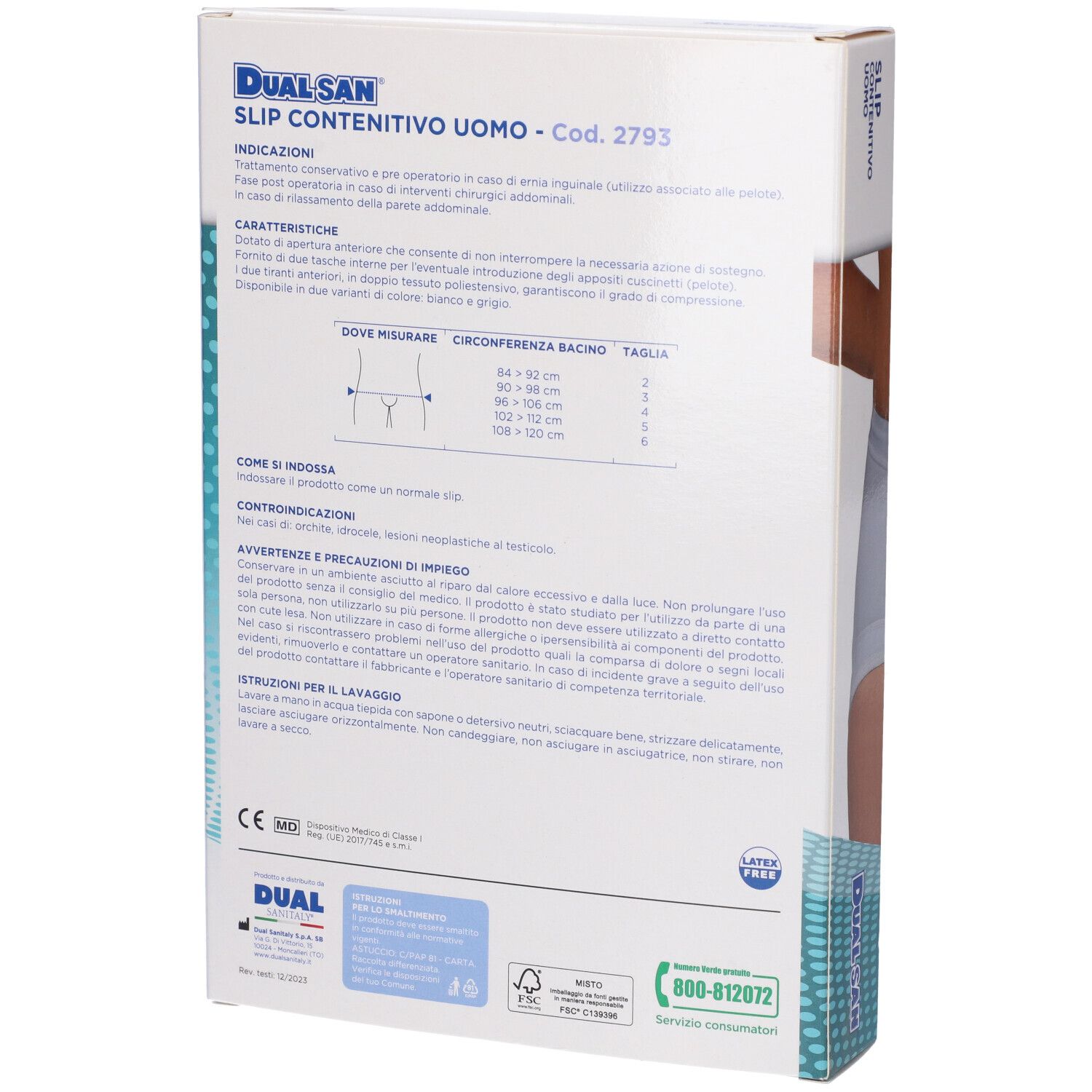 Rückseite der Verpackung mit Produktinformationen und CE-Kennzeichnung.