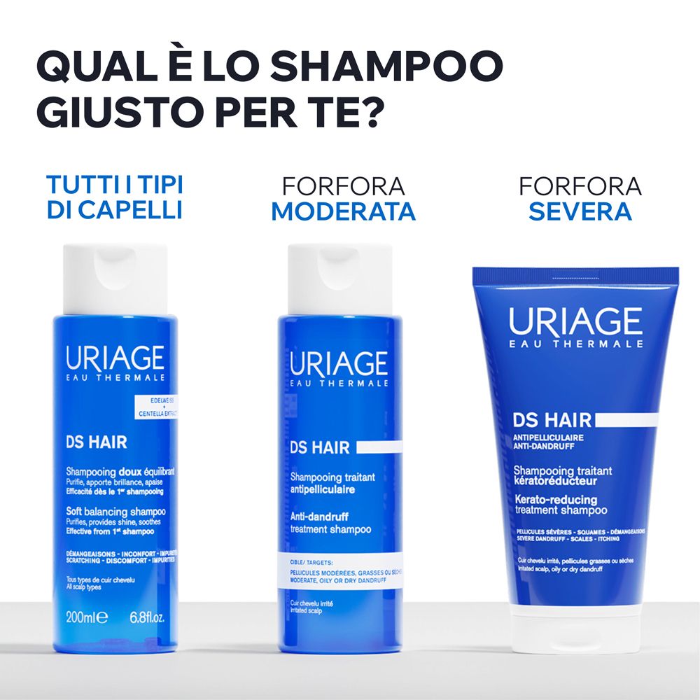 Uriage DS Hair Soft Balancing Shampoo, 200ml, für alle Haartypen.