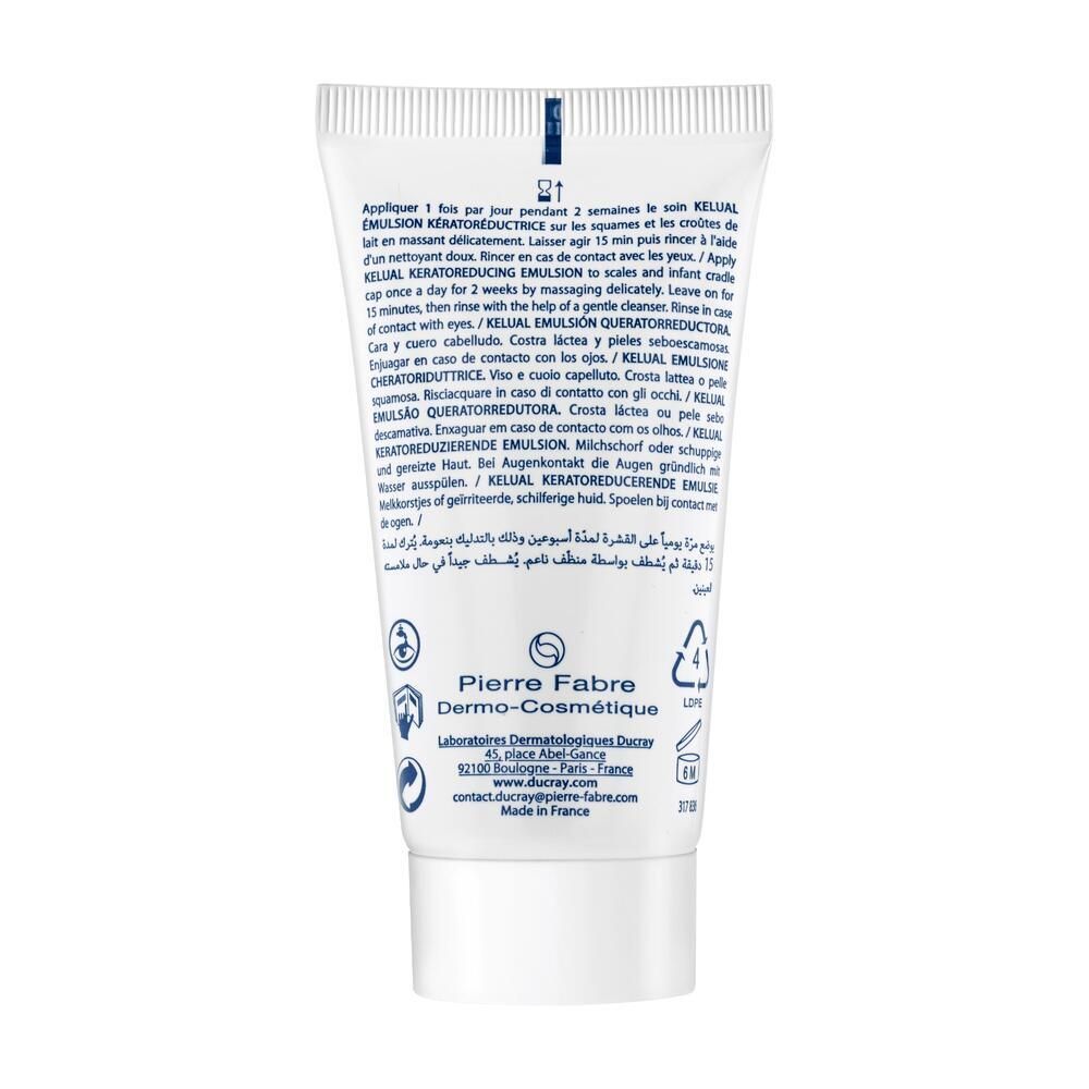 Retro del tubo. Contiene testo in più lingue. Produttore: Pierre Fabre Dermo-Cosmétique.