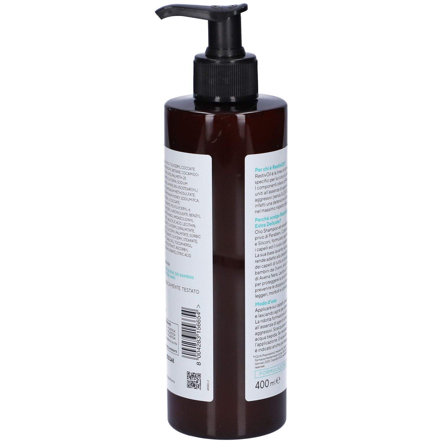 Braune Flasche mit Pumpspender, 400ml.