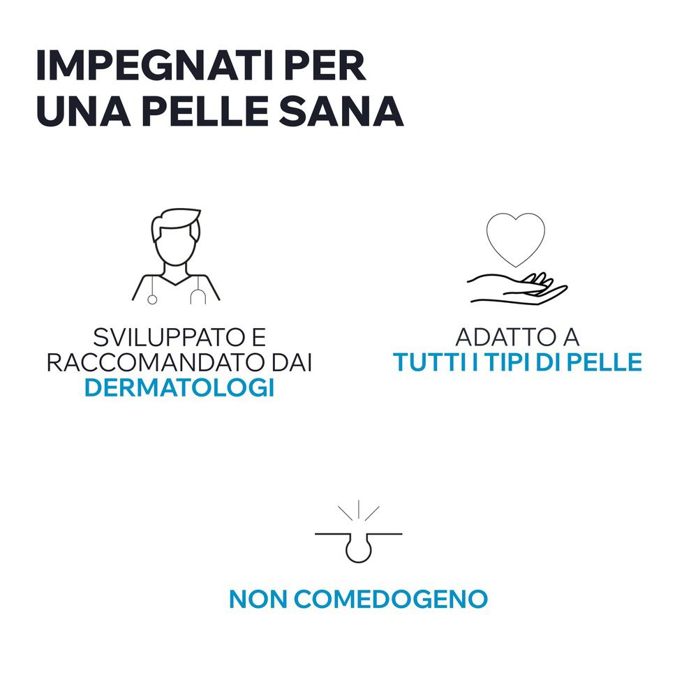 Text mit Inhaltsstoffen. Text: Acido Ialuronico, Vitamina C e E, Filtri Organici, Polvere di acqua termale di Uriage.
