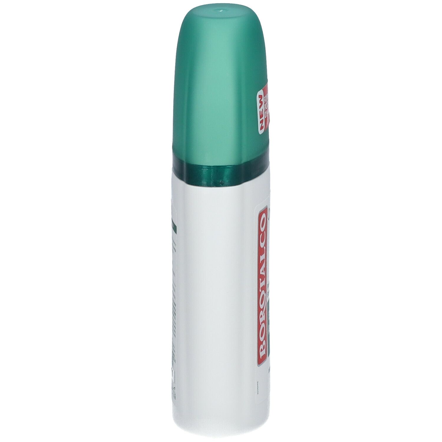 BOROTALCO Deo Vapo, vista laterale. Flacone bianco-verde con applicatore roll-on. Testo illeggibile.