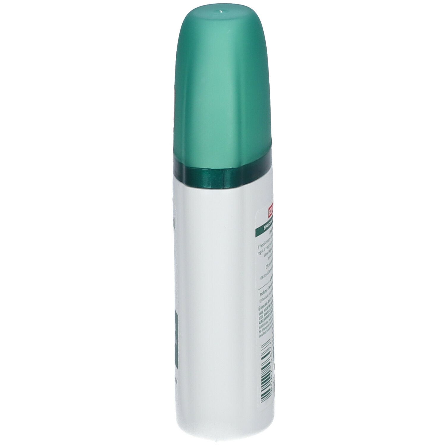 BOROTALCO Deo Vapo, vista laterale. Flacone bianco-verde con applicatore roll-on. Testo illeggibile.