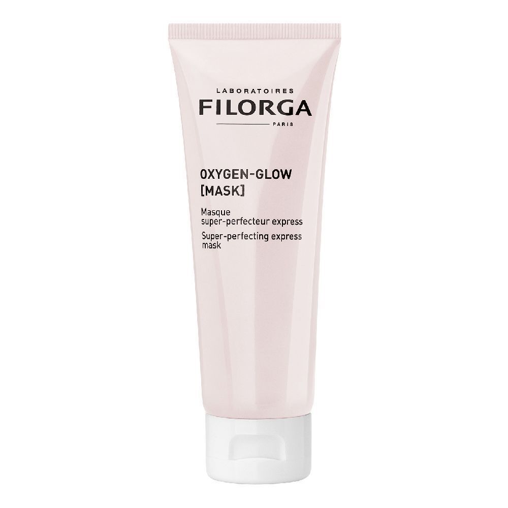 Tubo rosa con tappo bianco. Scritta: Filorga, Oxygen-Glow [MASK].
