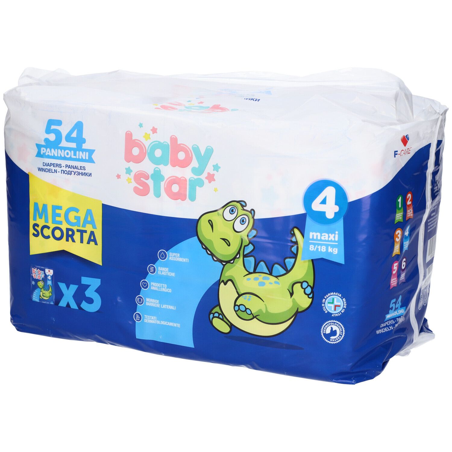 Pannolino Babystar Megascorta Taglia 4 54 Pezzi