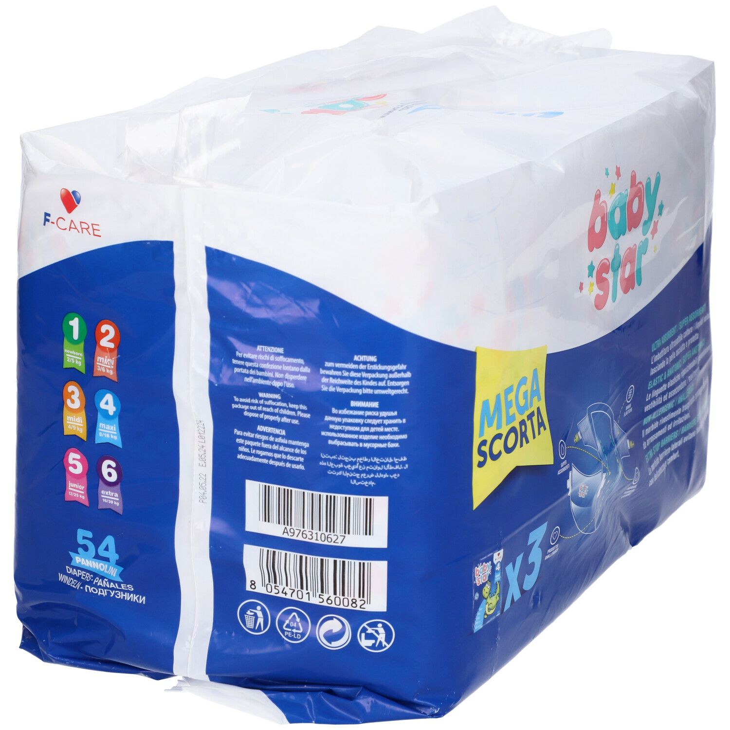 Babystar Megascorta Windeln Größe 4 54 Stück Babystar