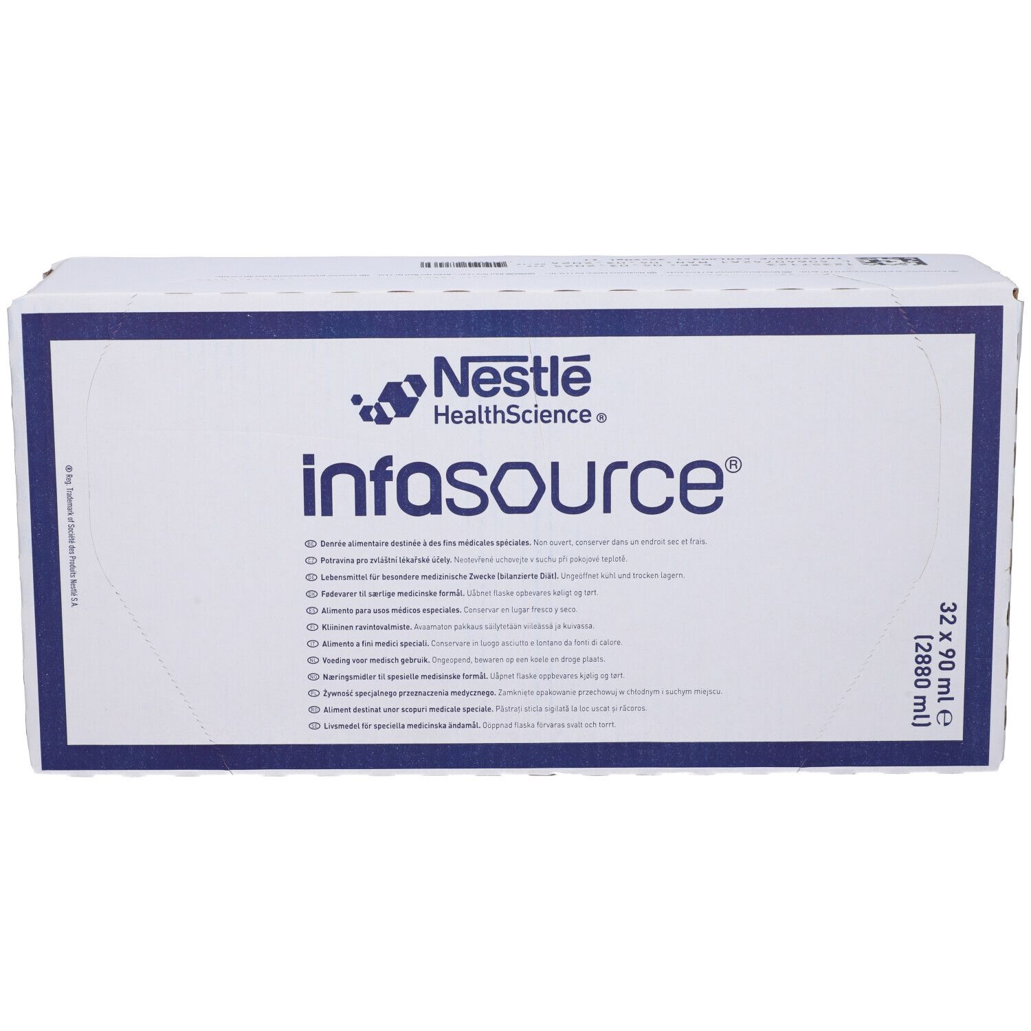 Scatola Nestlé Infasource. Scritta: Infasource, 32x90 ml.