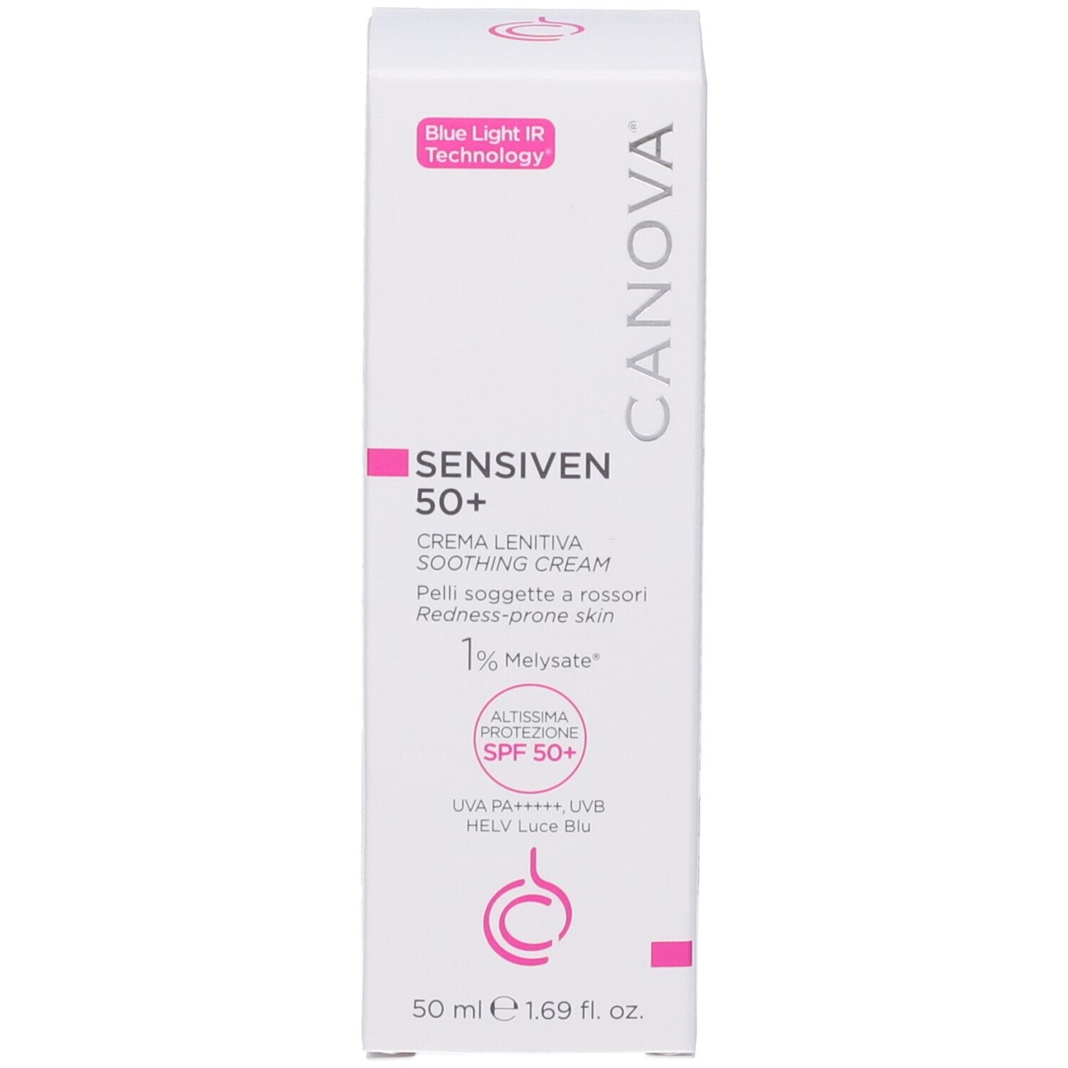 Canova Sensiven 50+ Faltschachtel, SPF 50+, mit Blue Light IR Technologie.
