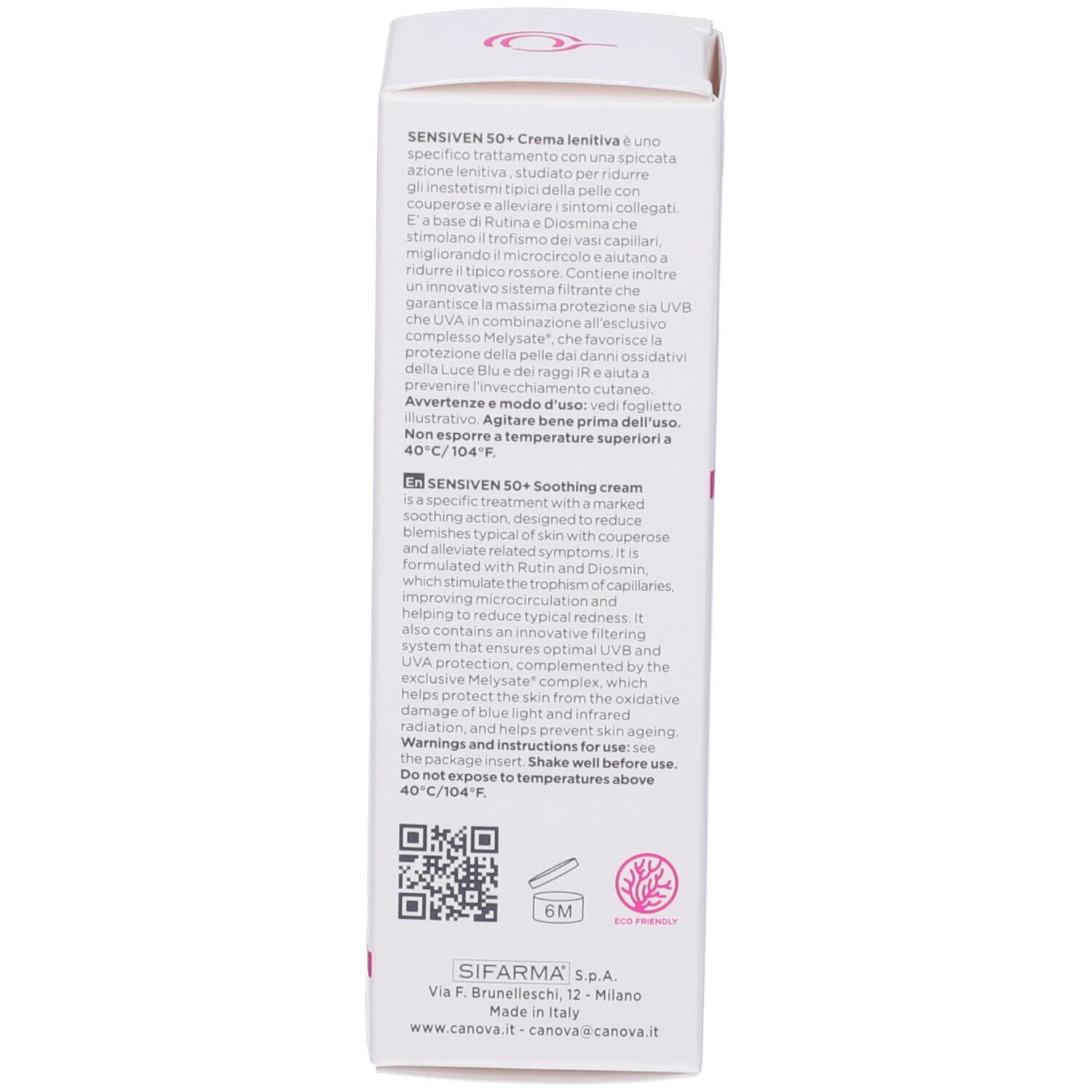 Canova Sensiven 50+ Faltschachtel, SPF 50+, mit Blue Light IR Technologie.