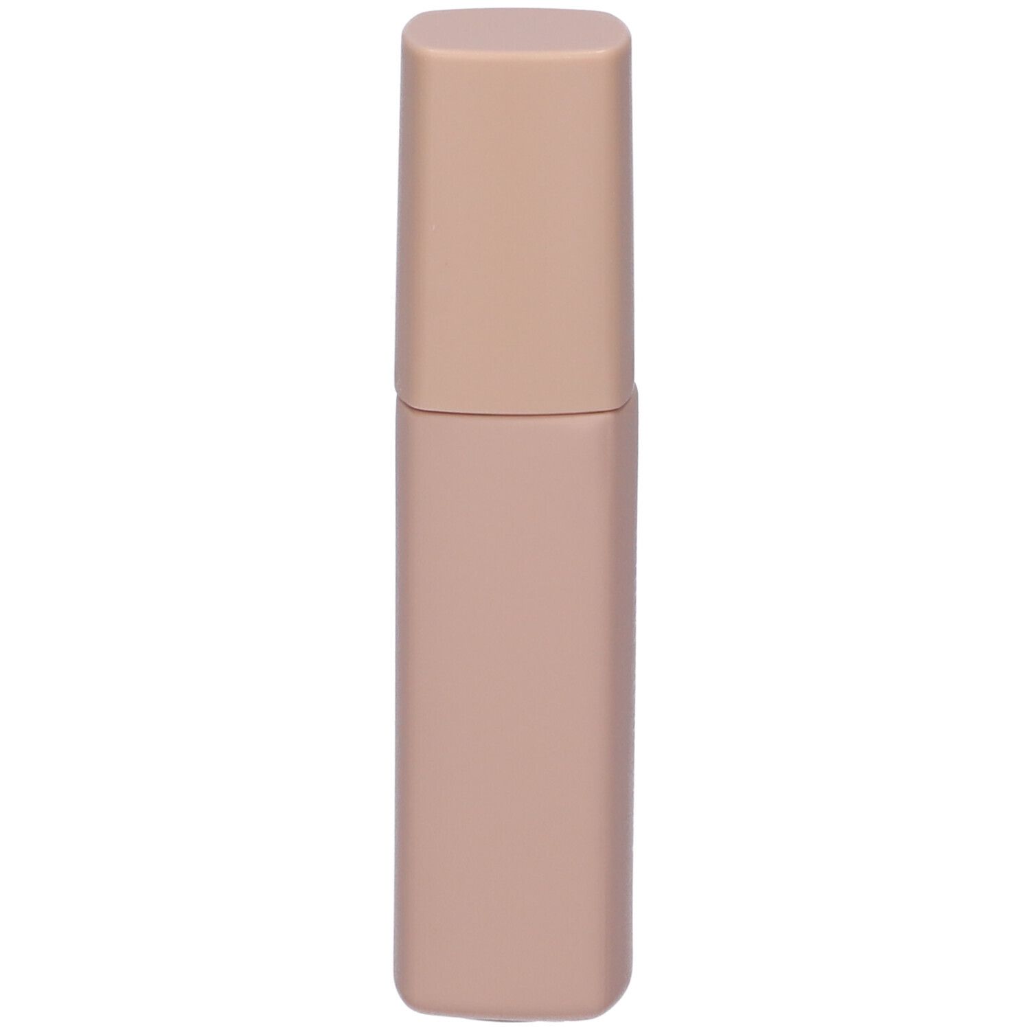 Flacone di fondotinta beige con tappo.