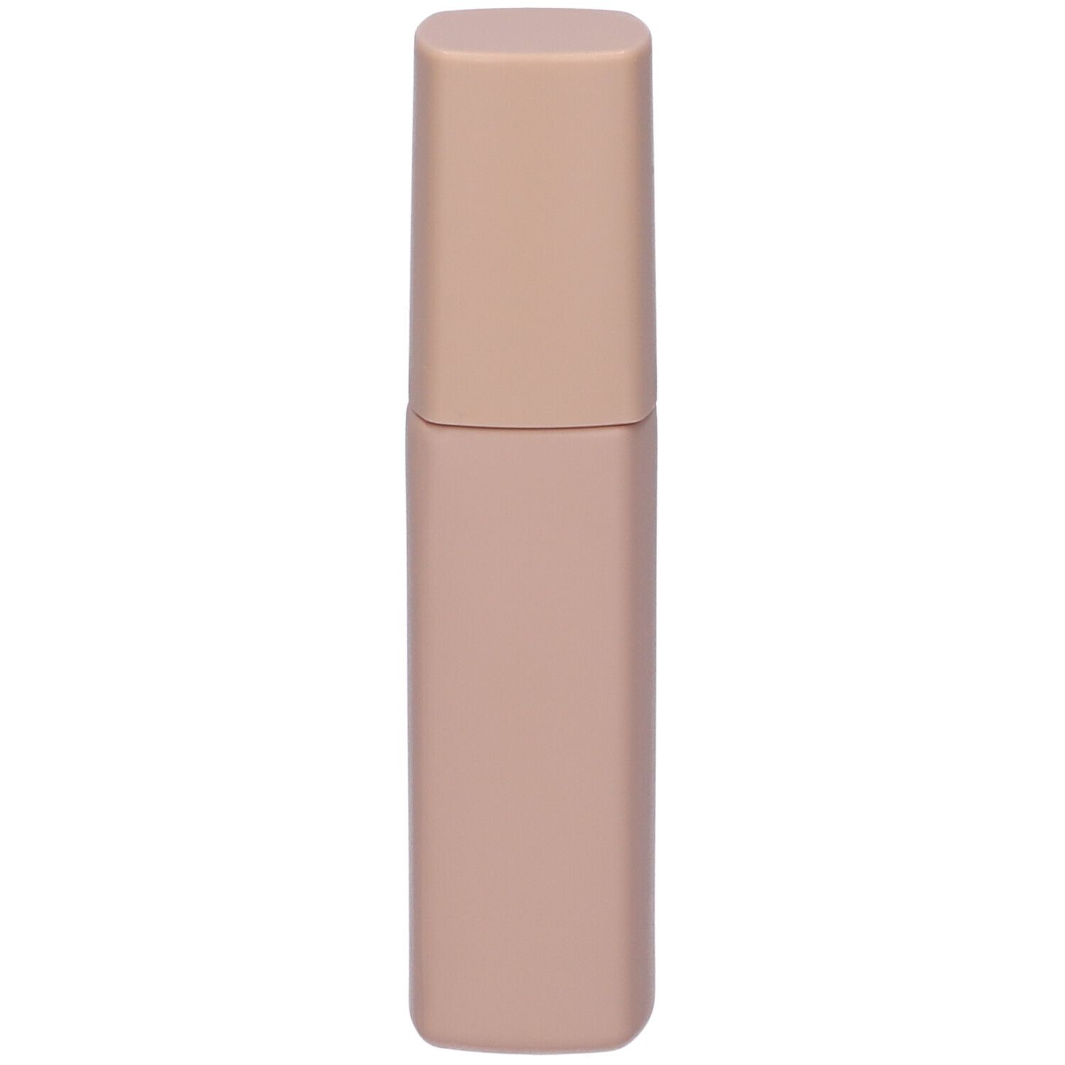 Flacone di fondotinta beige con tappo.