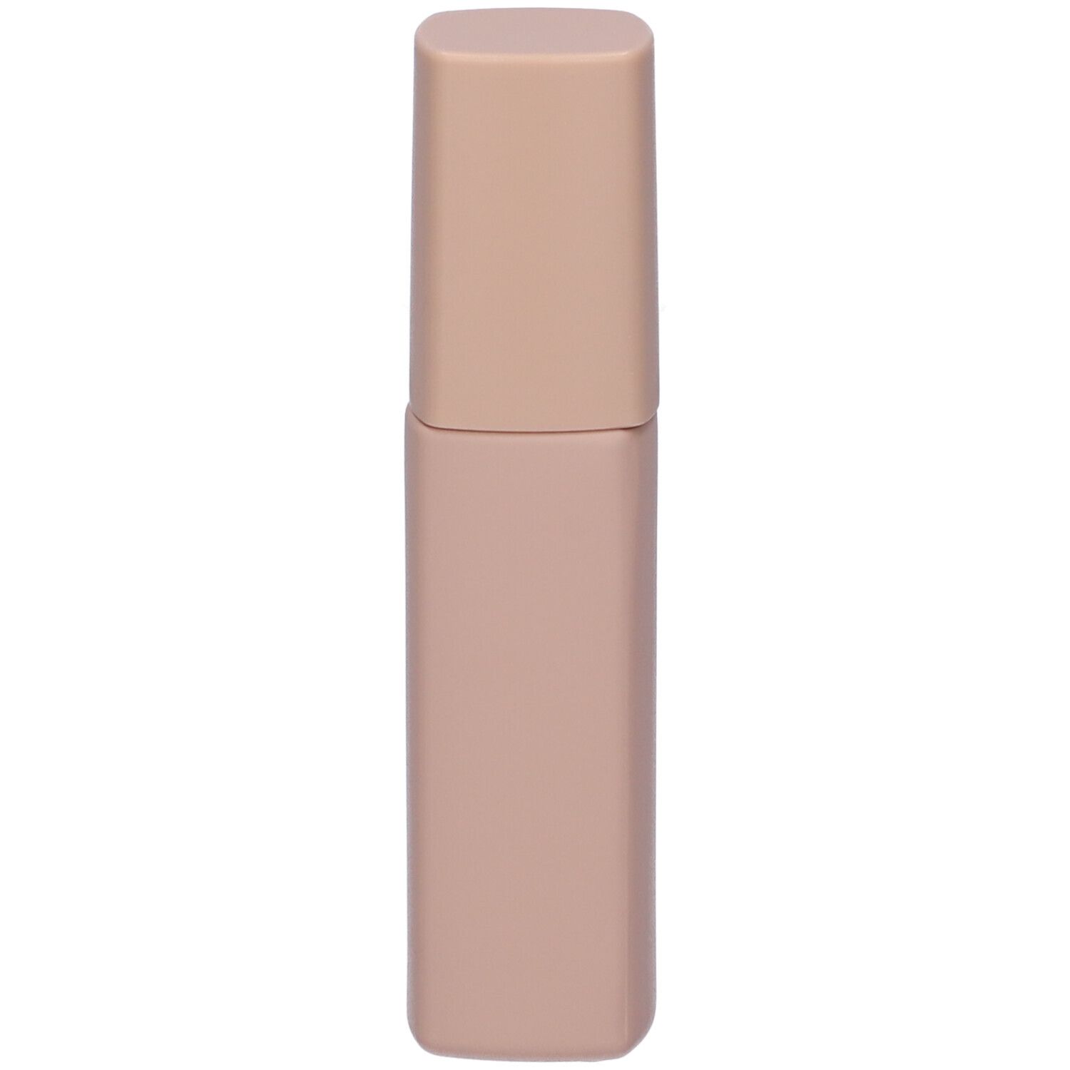 Flacone di fondotinta beige con tappo.