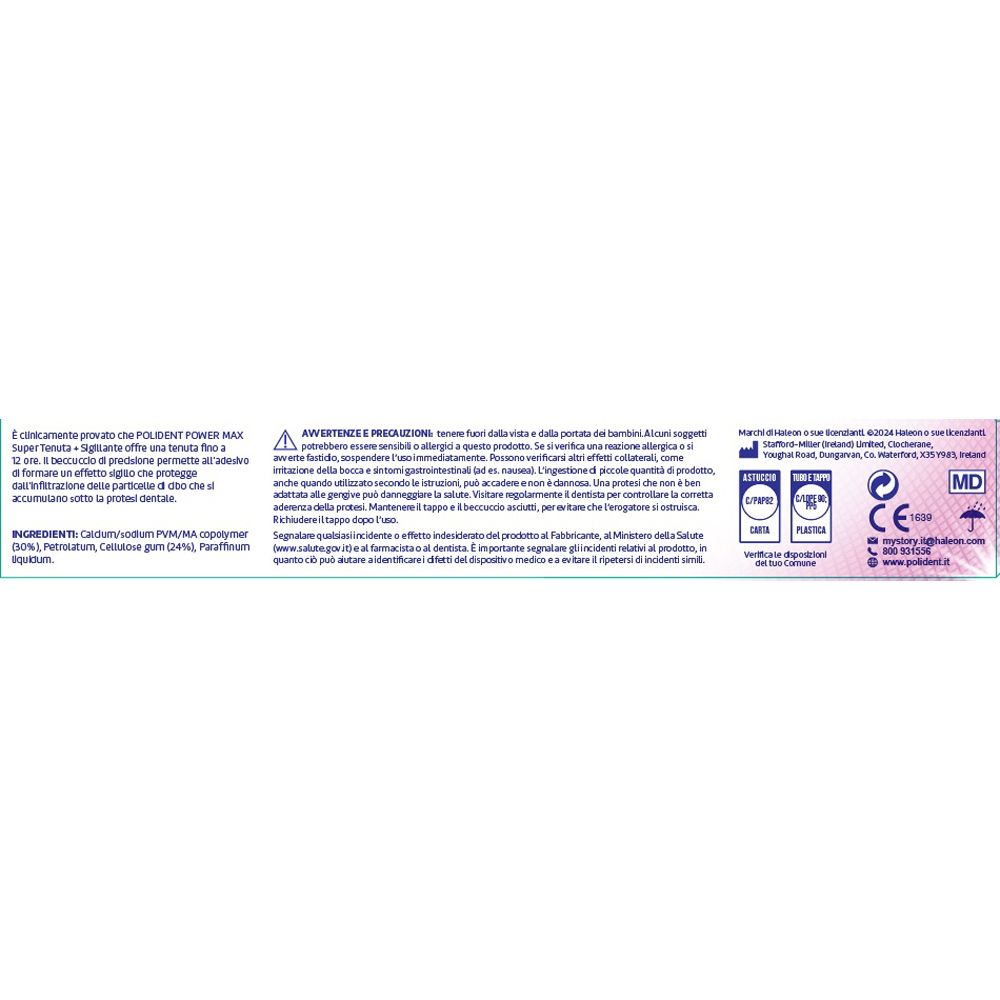 Rückseite der Verpackung. Text und Symbole. Inhaltsstoffe und Warnhinweise.