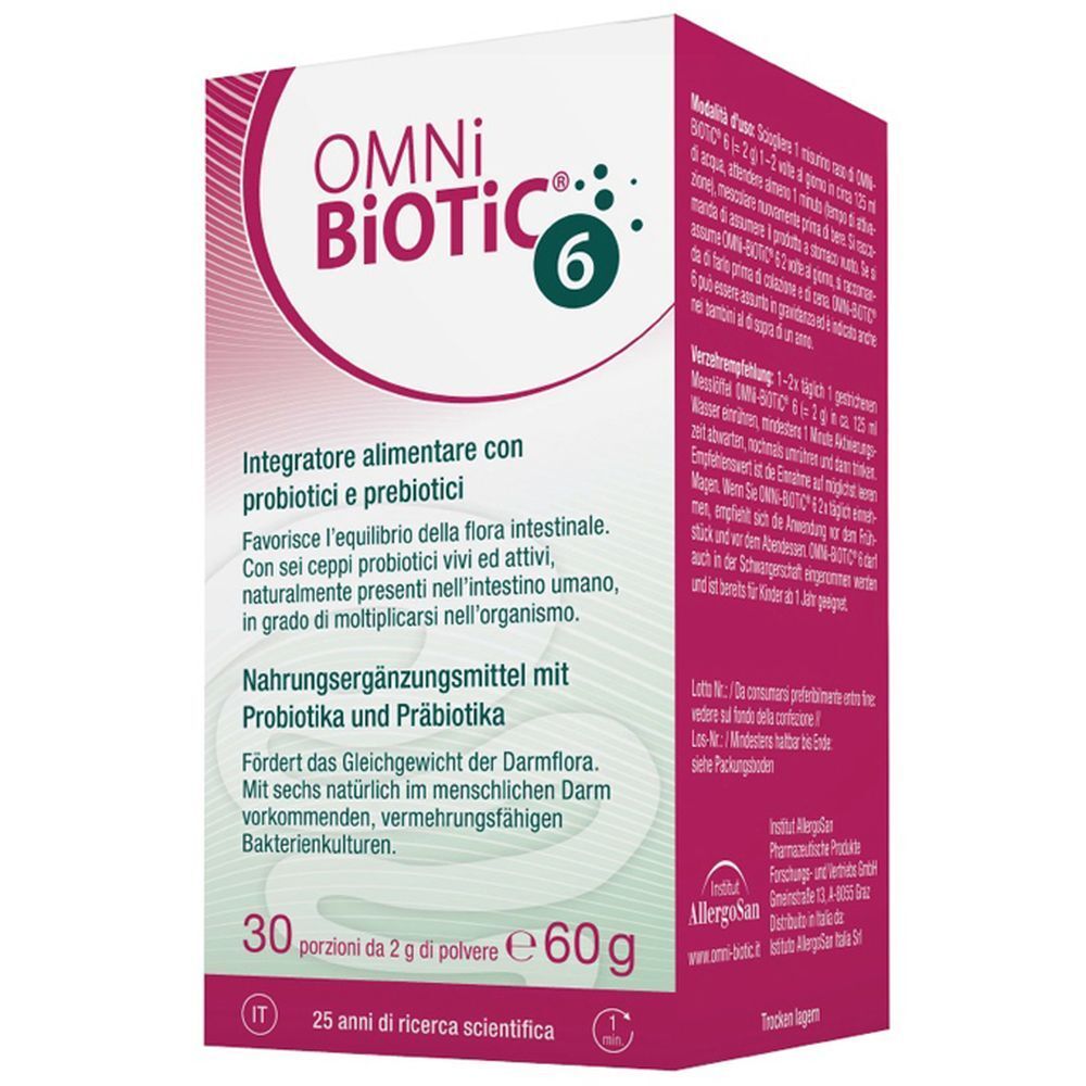 Omni Biotic 6 Integratore Alimentare con Probiotici e Prebiotici 60 g - Institut Allergosan GmbH - Immagine 7