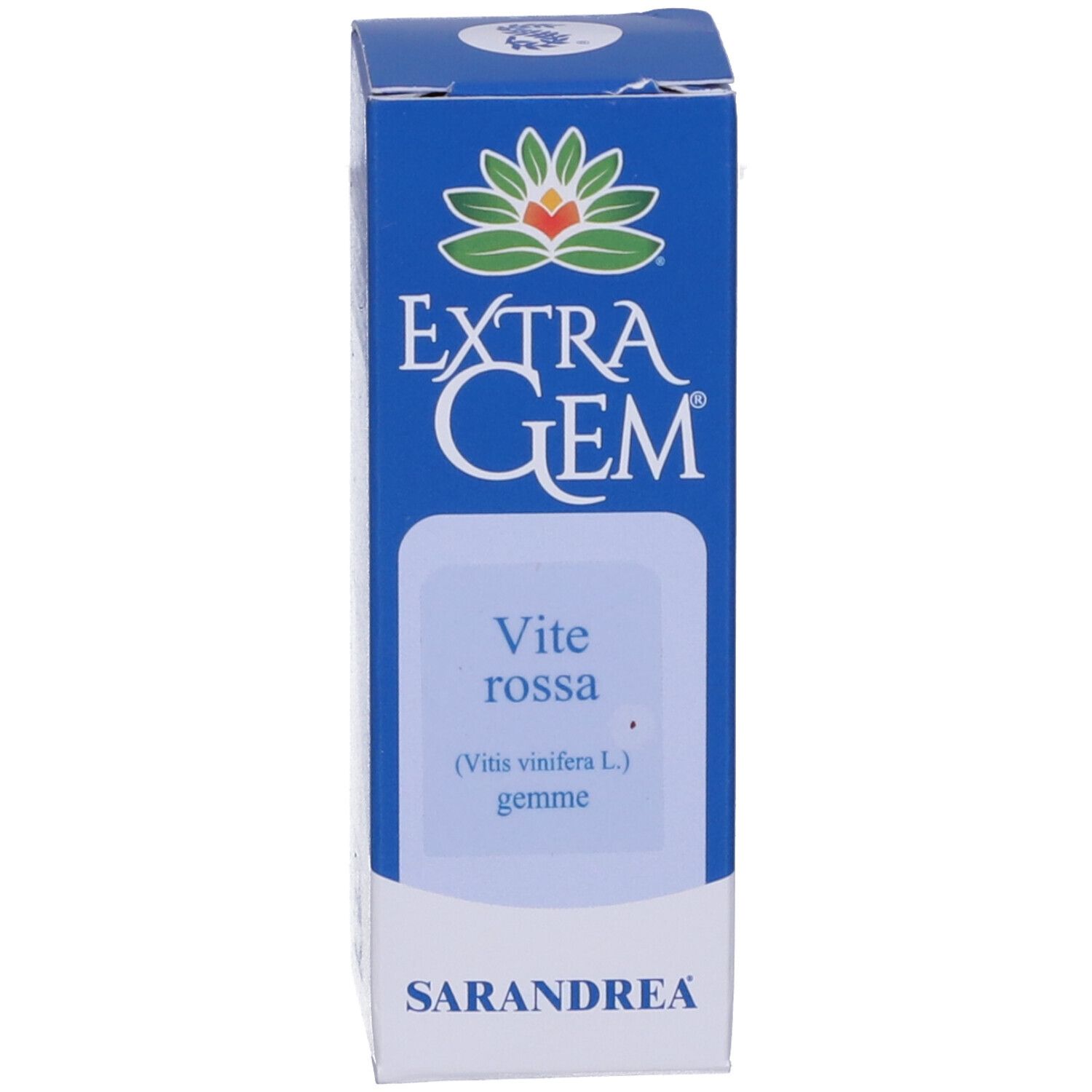 Scatola blu. Scritta: Extragem Vite rossa gemme.