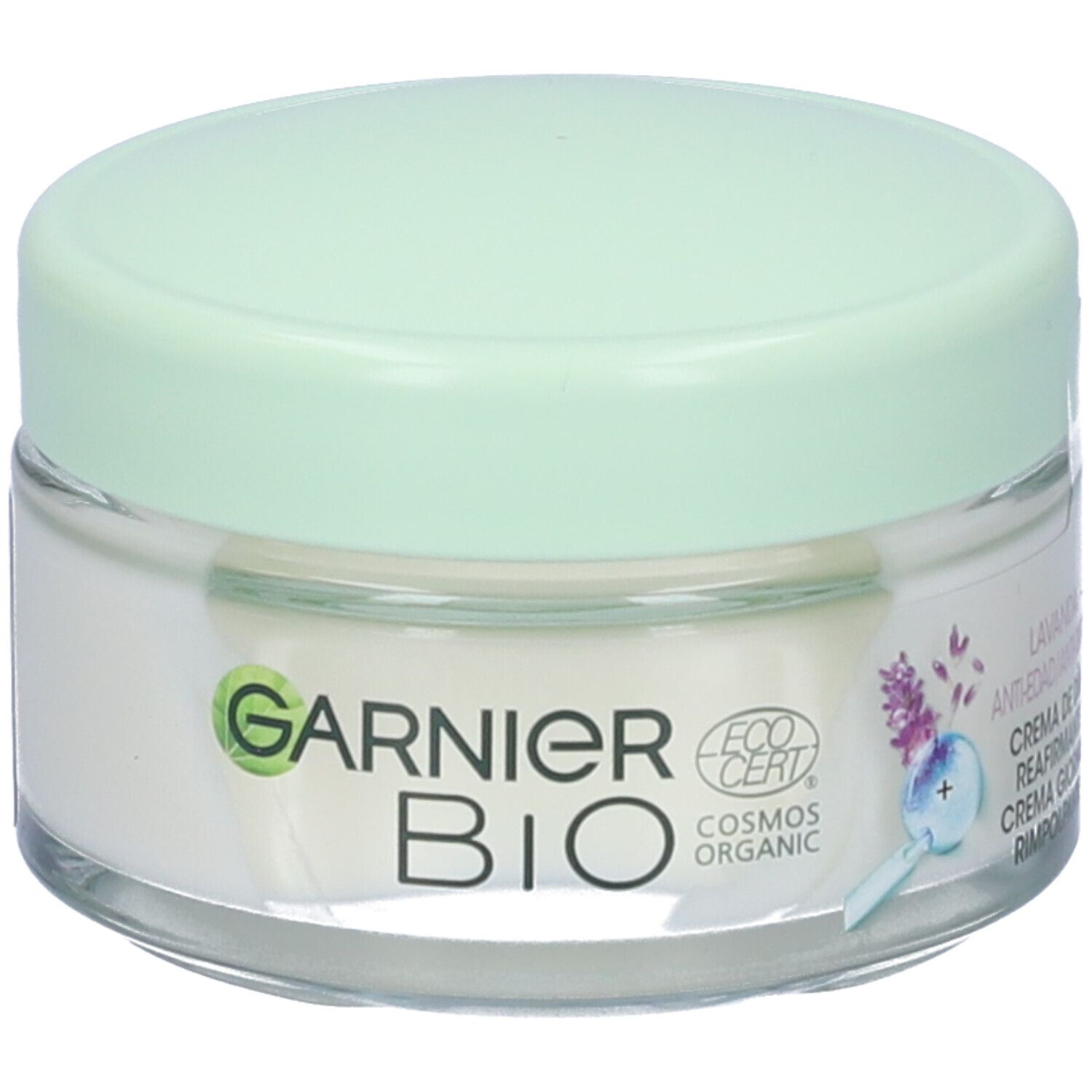 Image of Garnier Bio Crema Viso Anti-rughe Lavanda Rigenerante, Crema Viso Anti-età Anti-rughe, Formula alla Lavanda, 50 ml