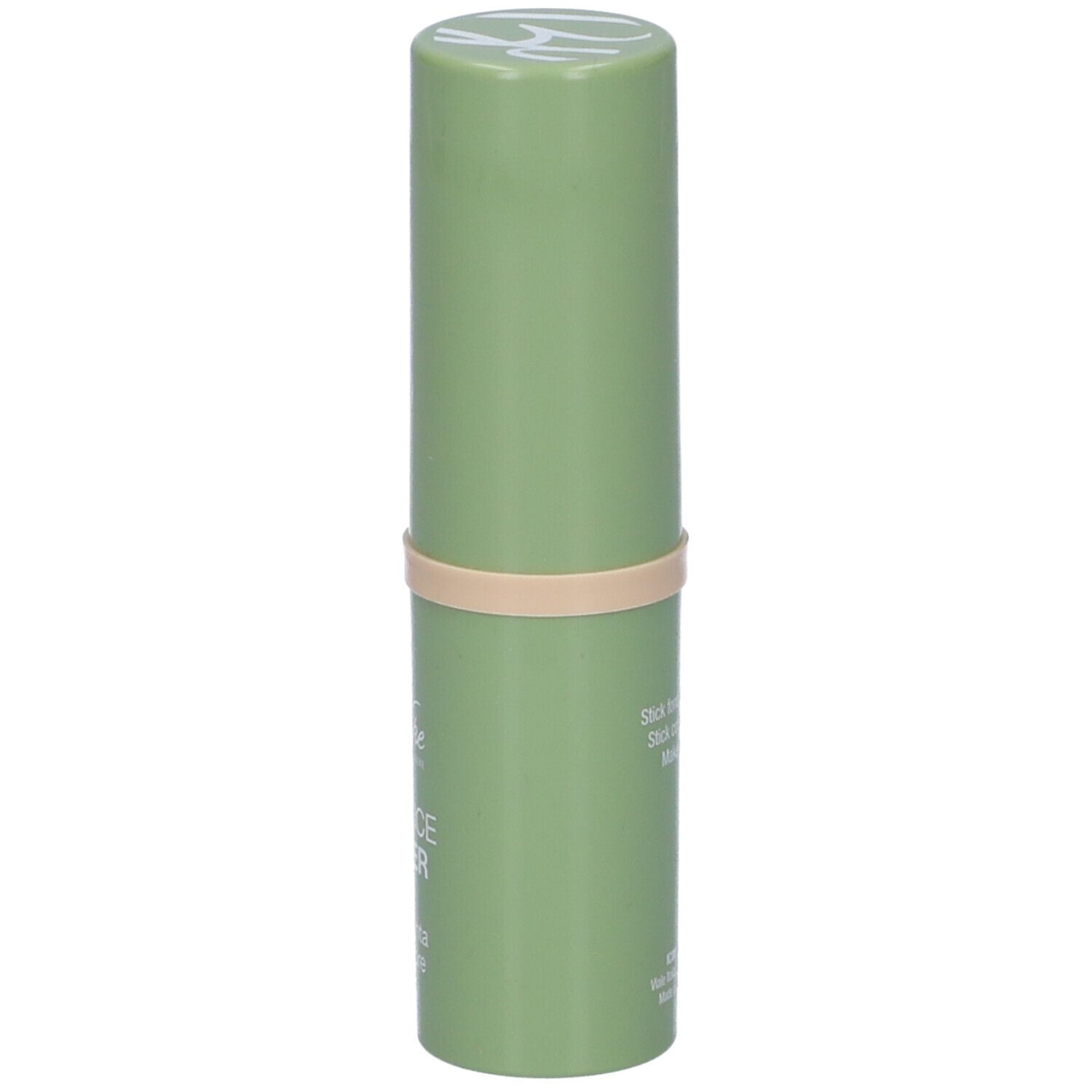 Stick verde con linea beige. Scritta: Bionike, DEFENCE COVER, Fondotinta correttore stick.