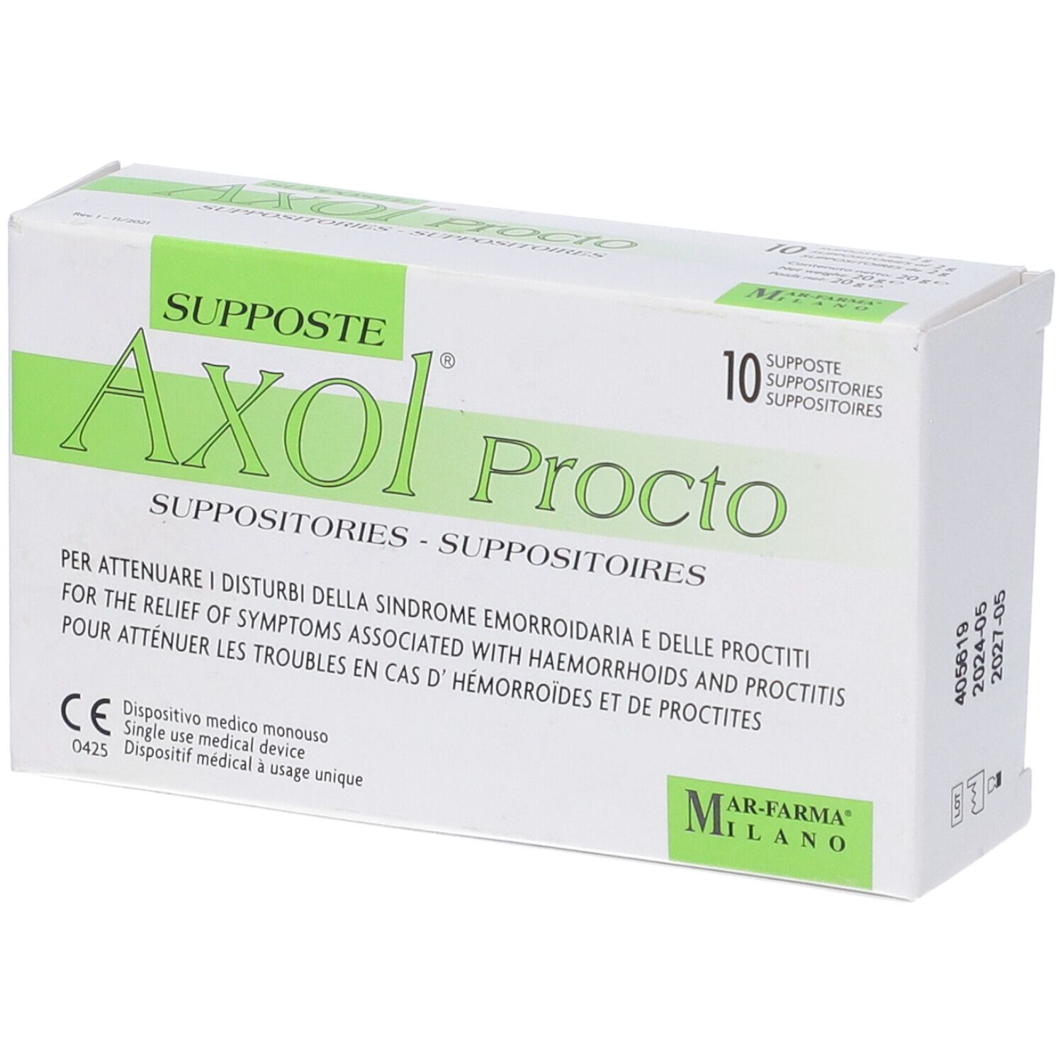 AXOL PROCTO 10SUPPOSTE 2G - Immagine 3