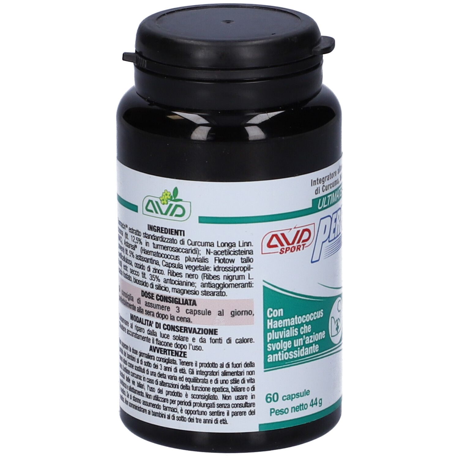 Flacone nero con capsule. Scritta: Performance Slow Aging. Etichetta con ingredienti e dosaggio.