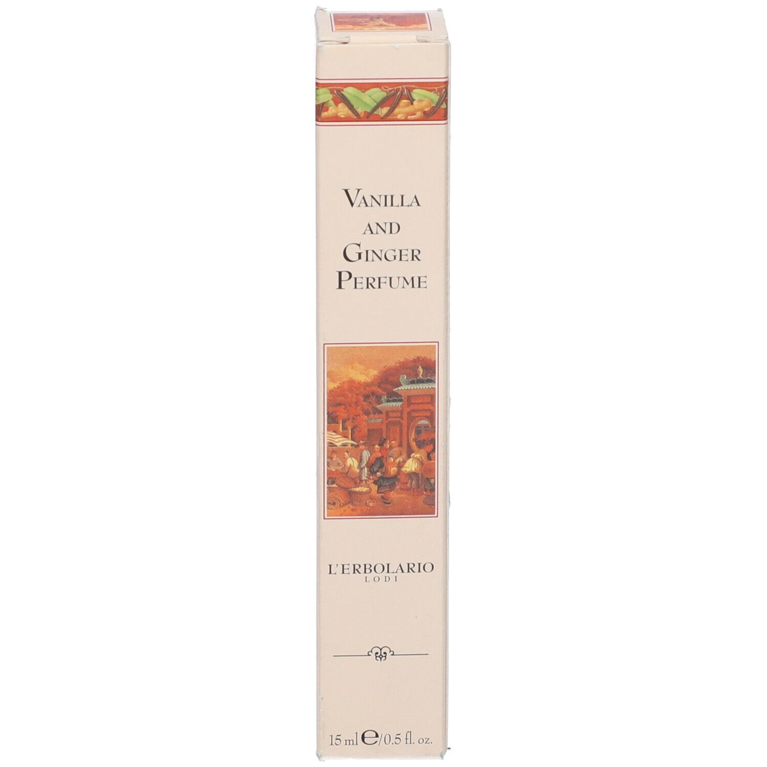 Verpackung für Vanille und Ingwer Parfüm, 15ml.
