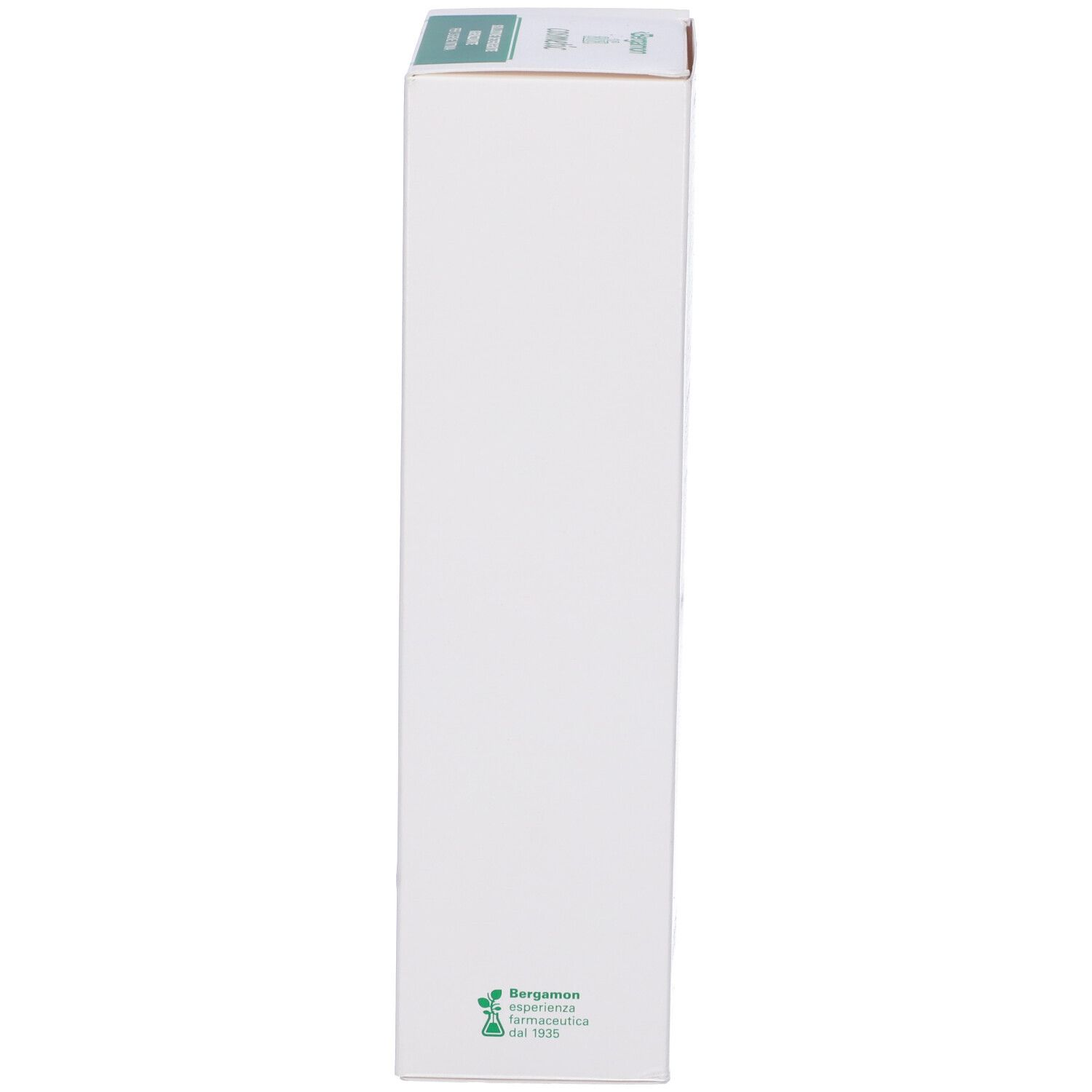 Seite der Produktverpackung. Weiß mit grünem Logo. Keine weiteren Details sichtbar.
