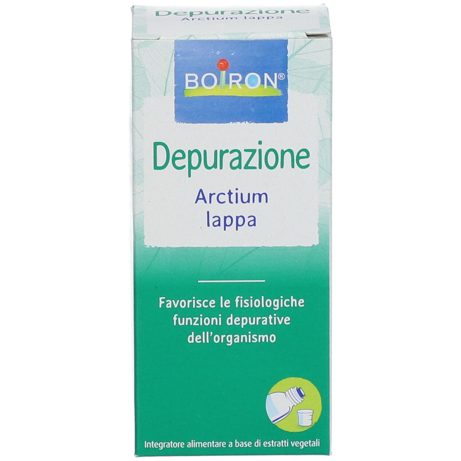 Confezione verde con nome del prodotto e logo. Testo e informazioni sul prodotto.