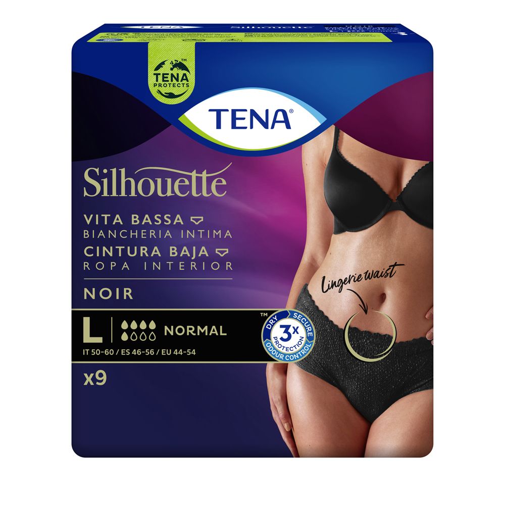TENA Silhouette Normal Noir Vita bassa - Mutandine assorbenti femminili - L