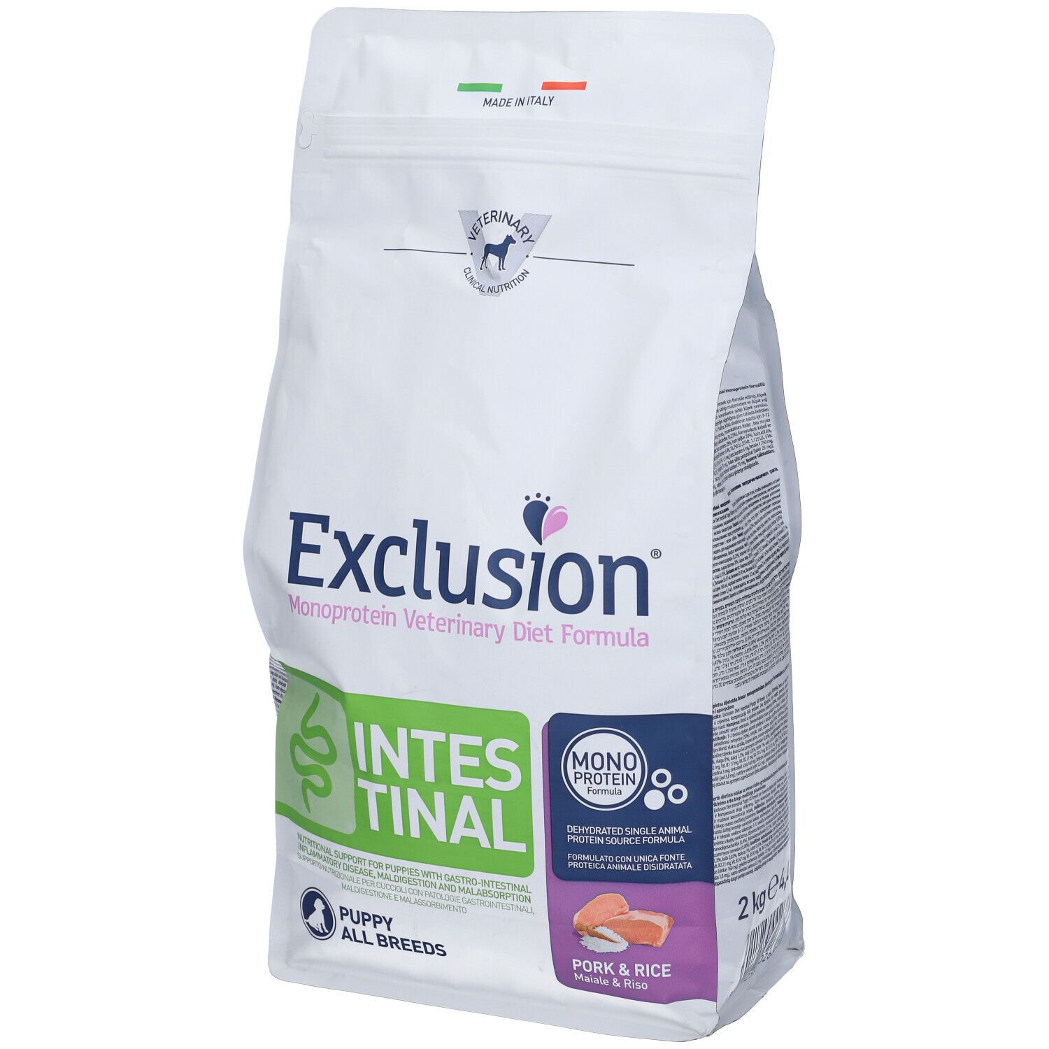 Exclusion Monoprotein Veterinary Diet Formula Dog Intestinal Puppy Pork And Rice All Breeds 2 Kg Dry