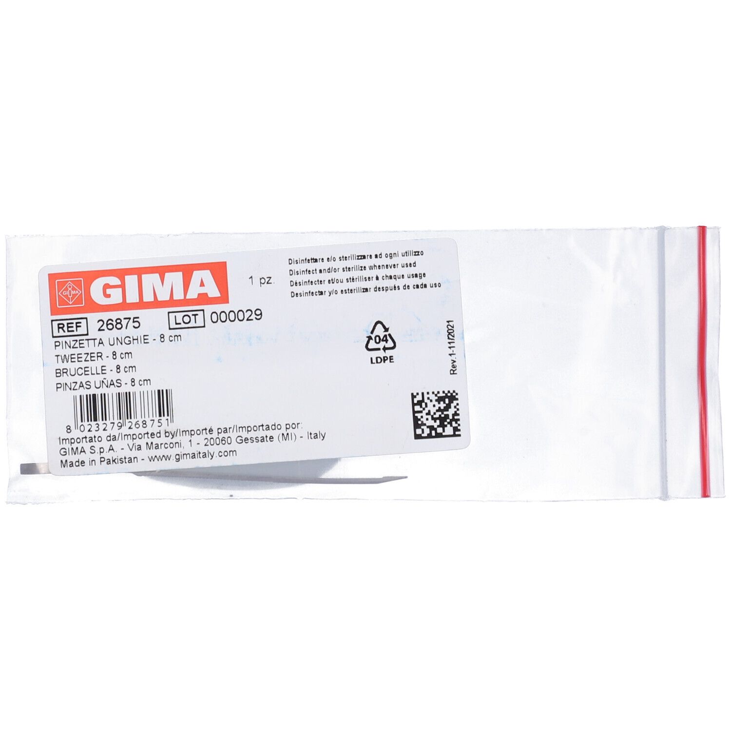 GIMA Pinzetta Unghie - 9 Cm